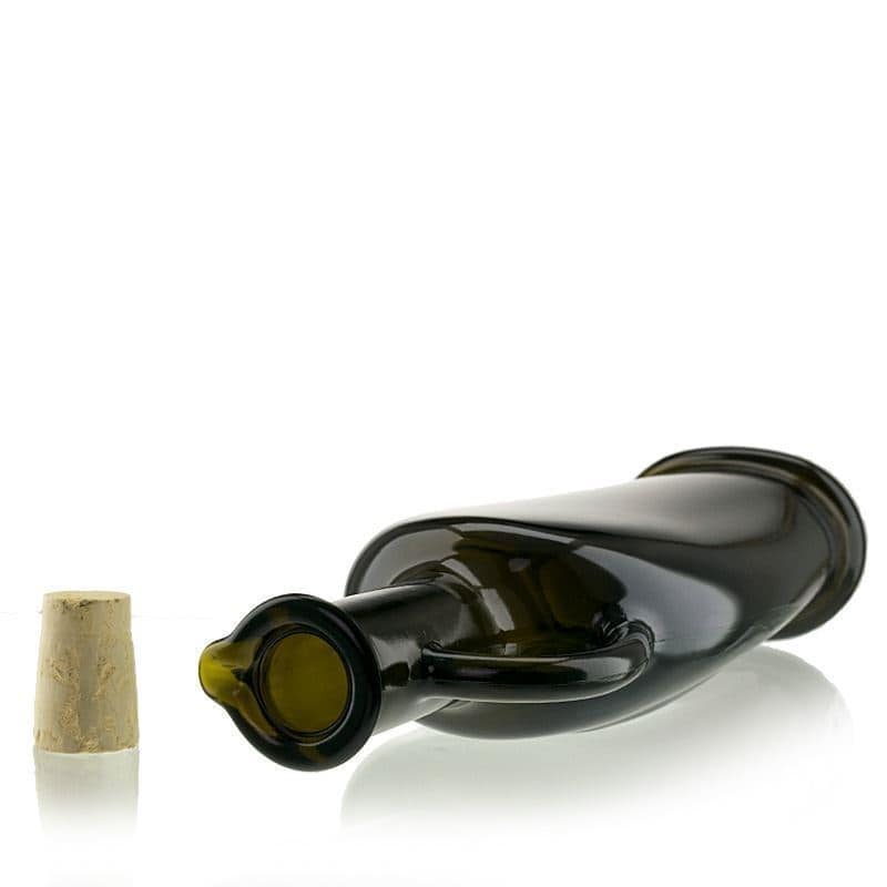 500 ml klaaspudel 'Eleganta', ovaalne, antiikroheline, sulgur: kork