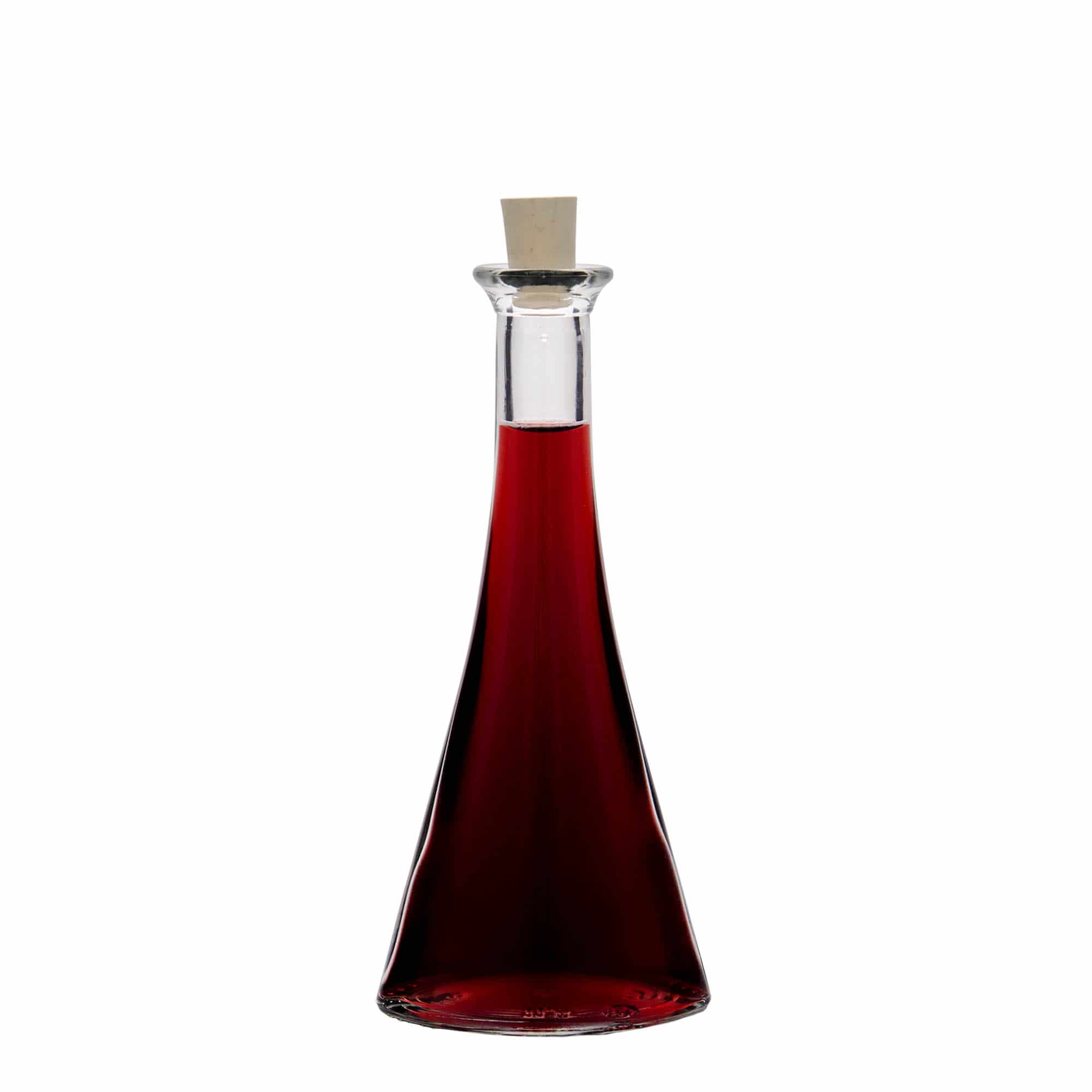 100 ml klaaspudel 'Veronica', poolringikujuline, suuava: kork