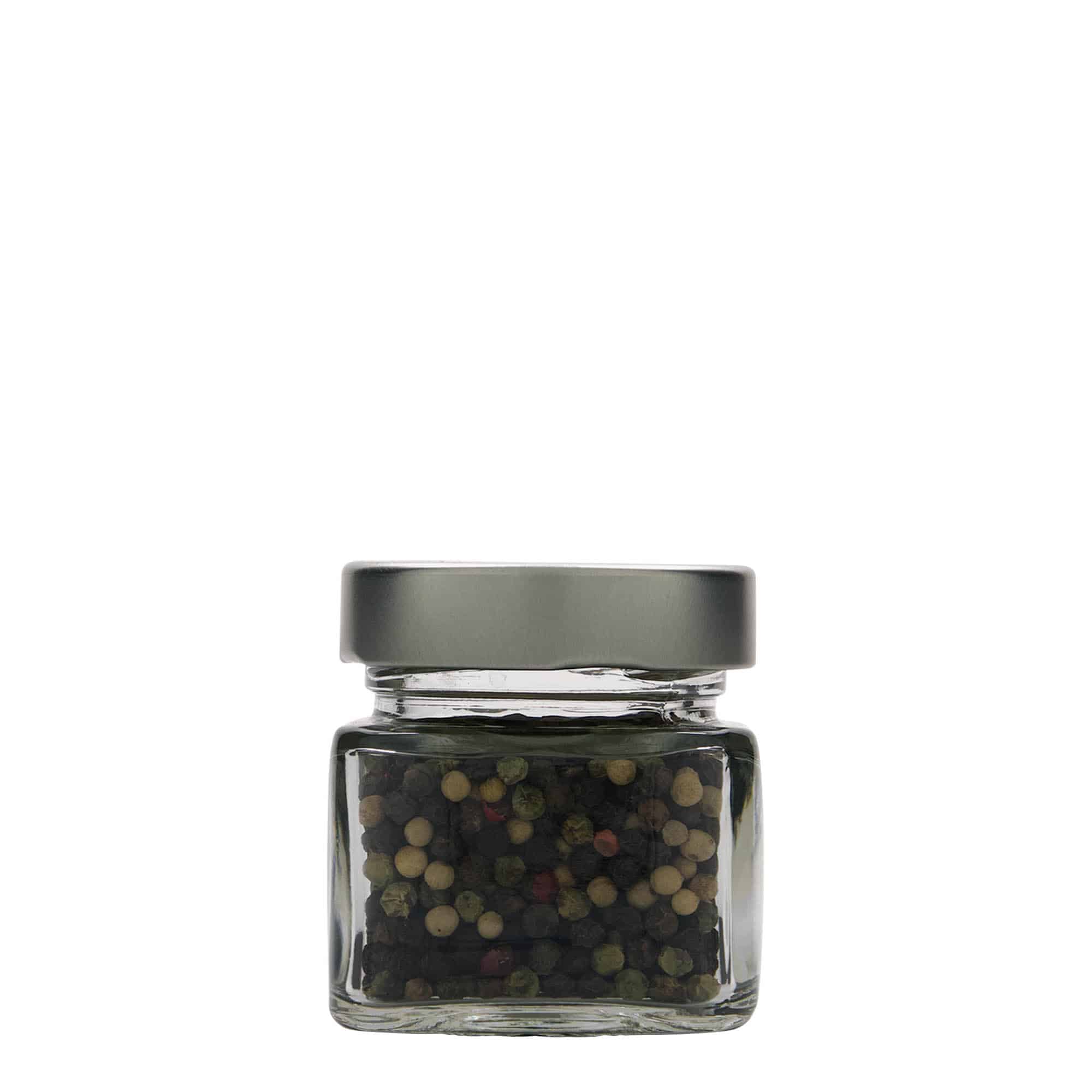 106 ml ruudukujuline klaaspurk 'Ikarus', ava: Deep-Twist-Off (DTO 58)