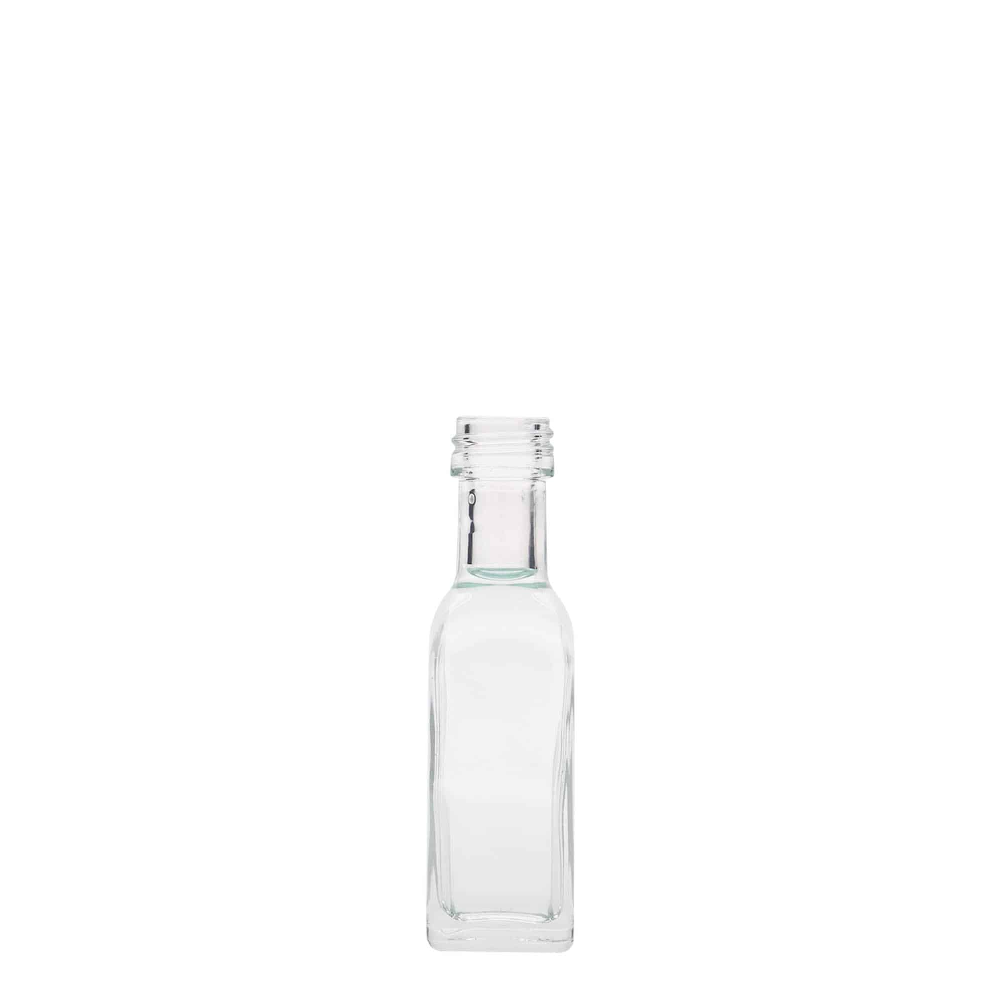 20 ml klaaspudel 'Marasca', ruudukujuline, sulgur: PP 18