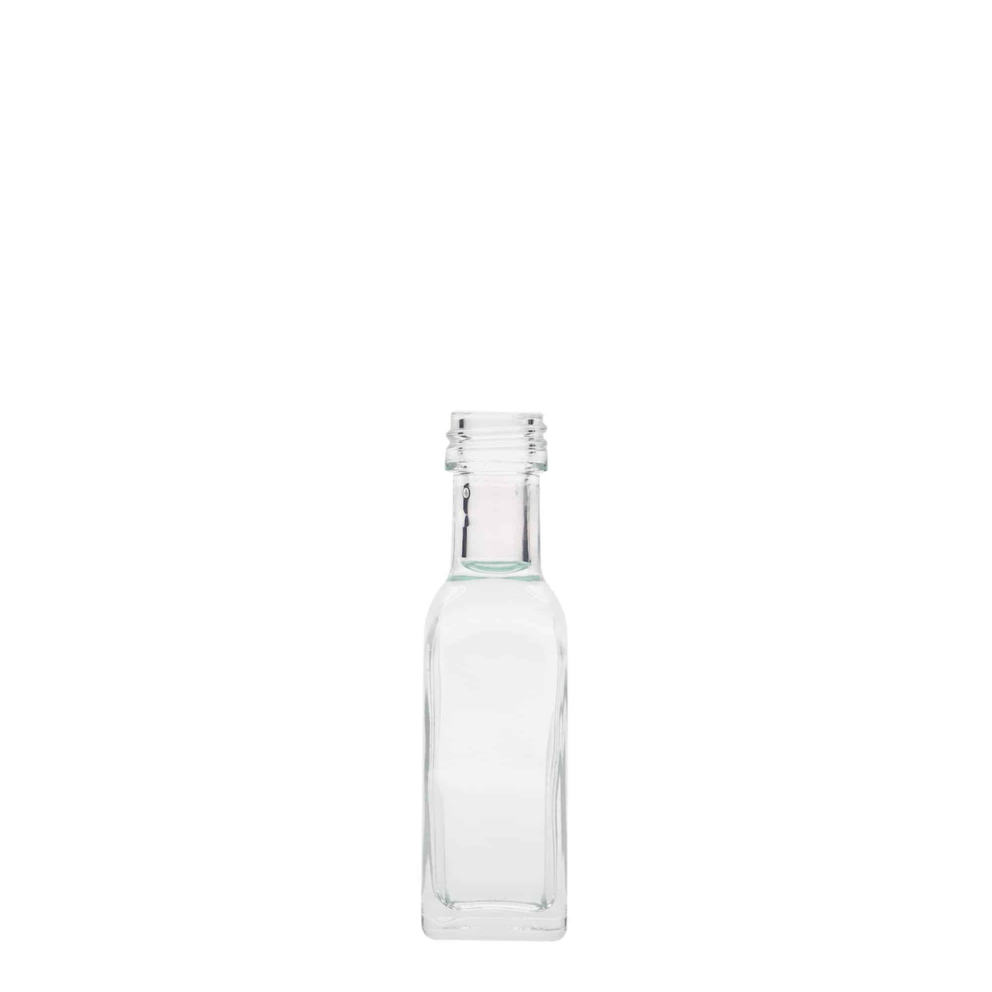 20 ml klaaspudel 'Marasca', ruudukujuline, suuava: PP 18