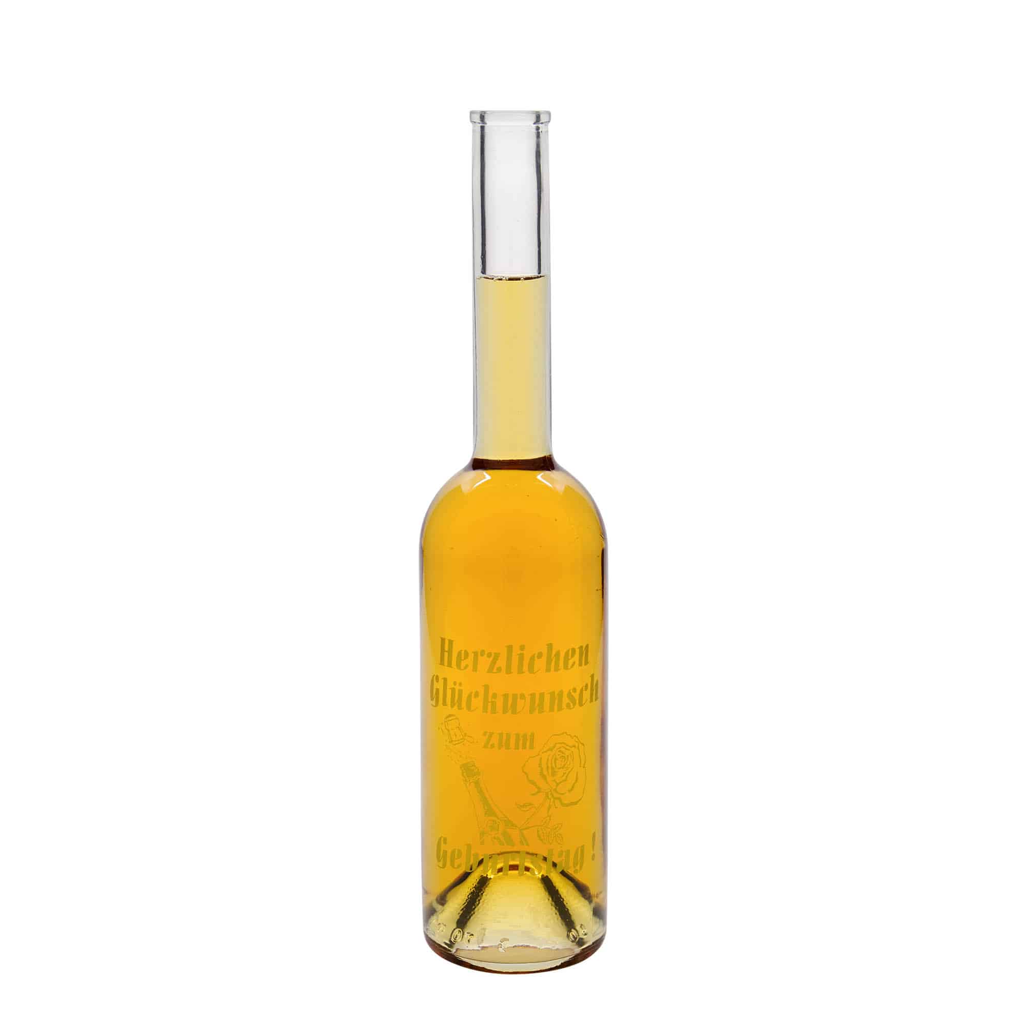 500 ml klaaspudel „Opera“, motiiv: sünnipäevapudel, avale: kork
