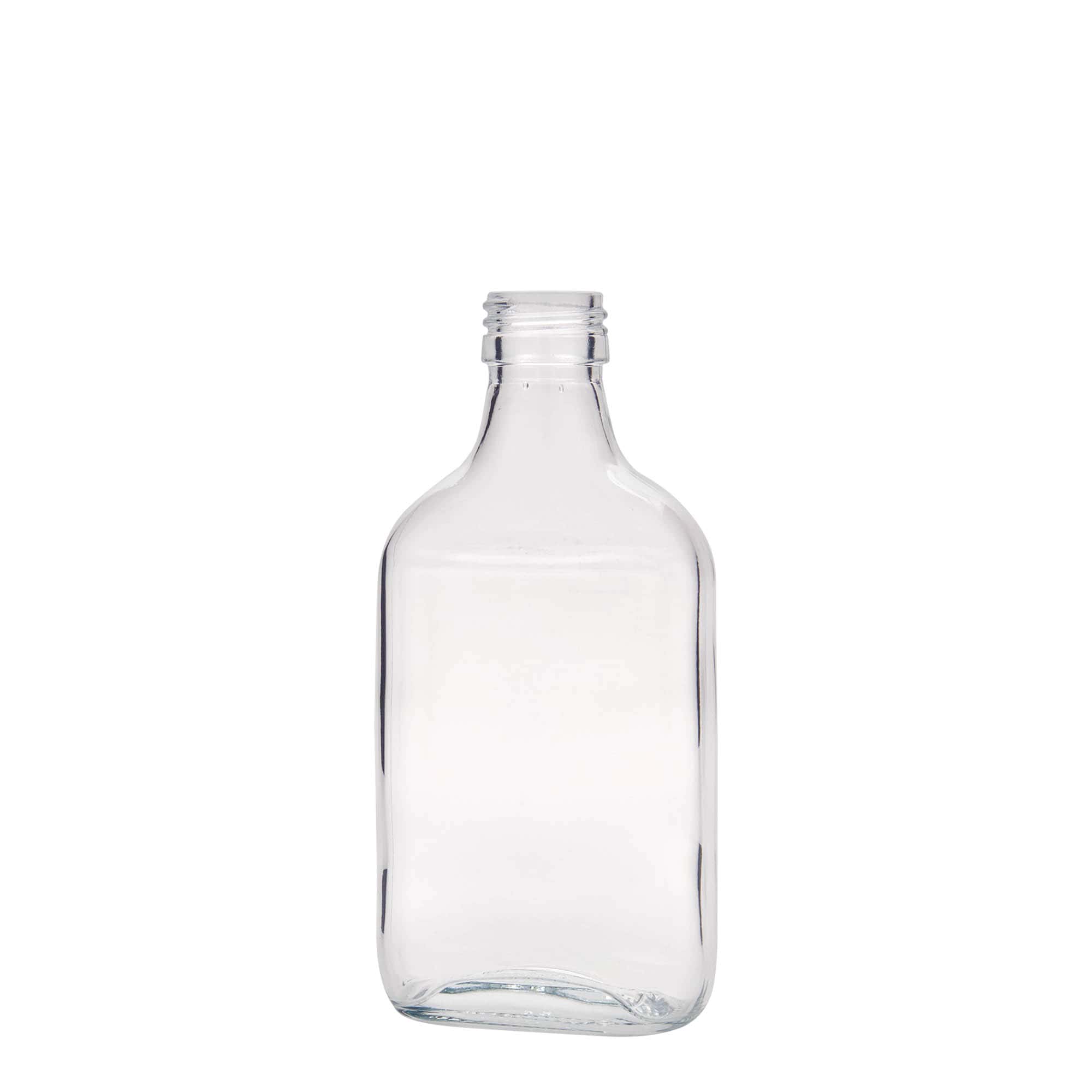 200 ml taskupudel, ristkülikukujuline, klaas, suuava: PP 28