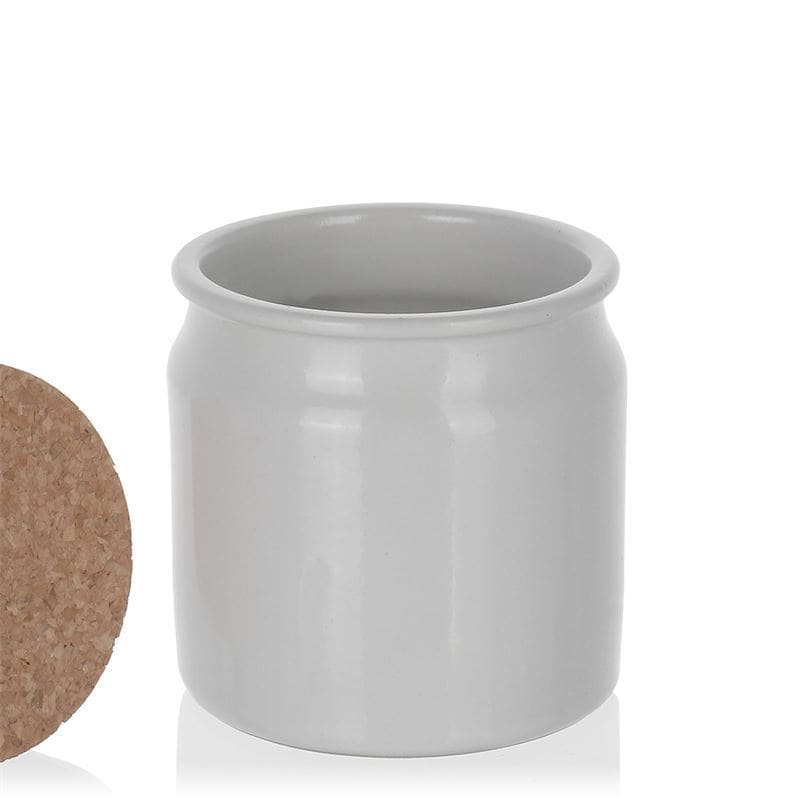 160 ml kivikeraamiline anum, keraamika, valge, sulgur: kork