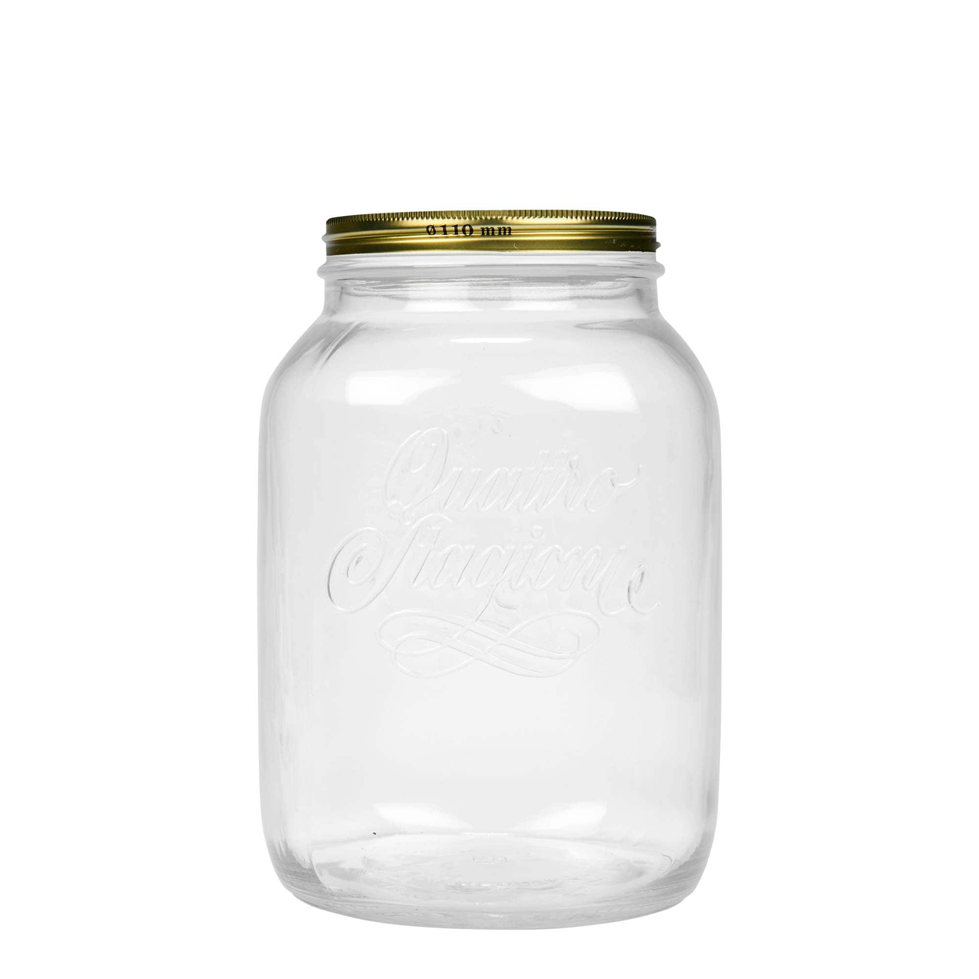 3000 ml klaaspurk 'Quattro Stagioni', sulgur: keeratav kaas