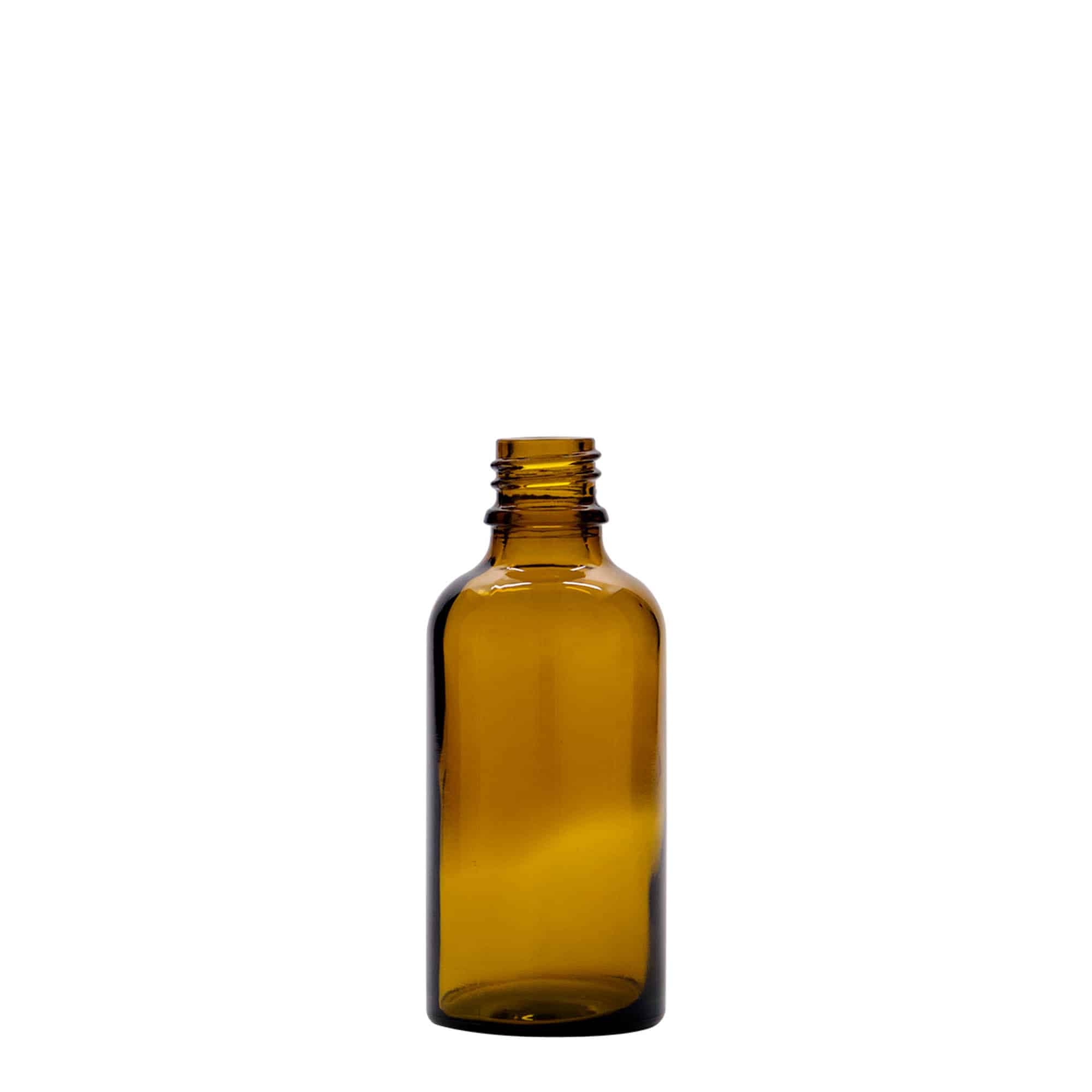 50 ml tilguti pudel ravim, klaas, pruun-punane, suu: DIN 18