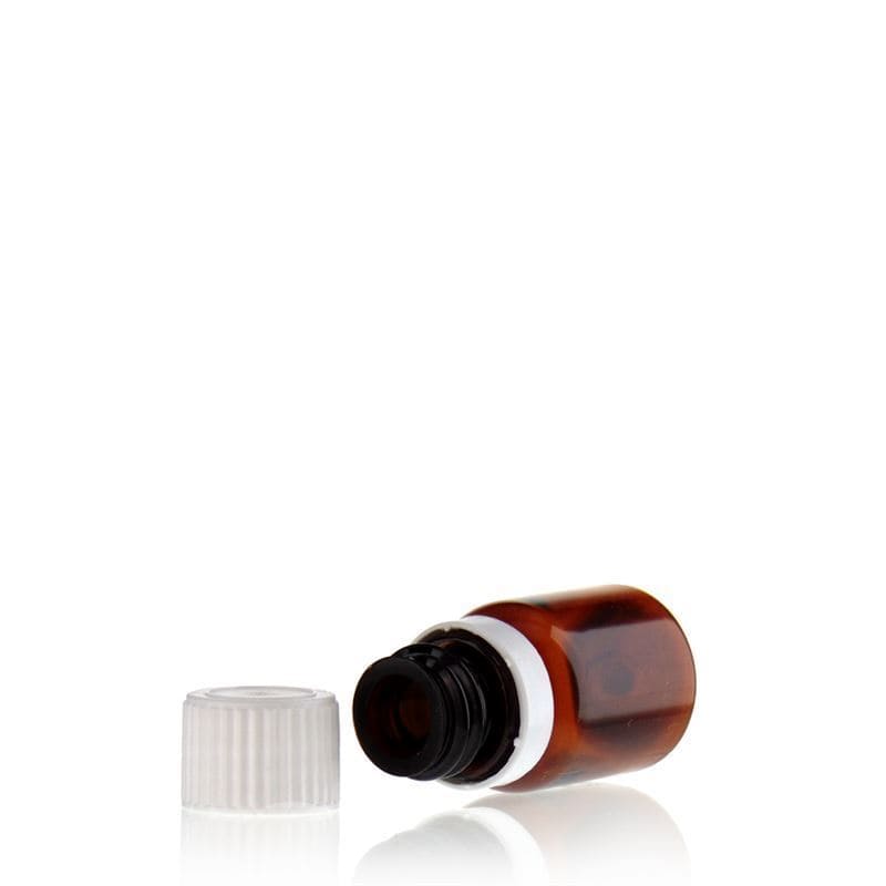 10 ml PET-meditsiinipudel 'Easy Living', pruun, plastik, suue: DIN 18