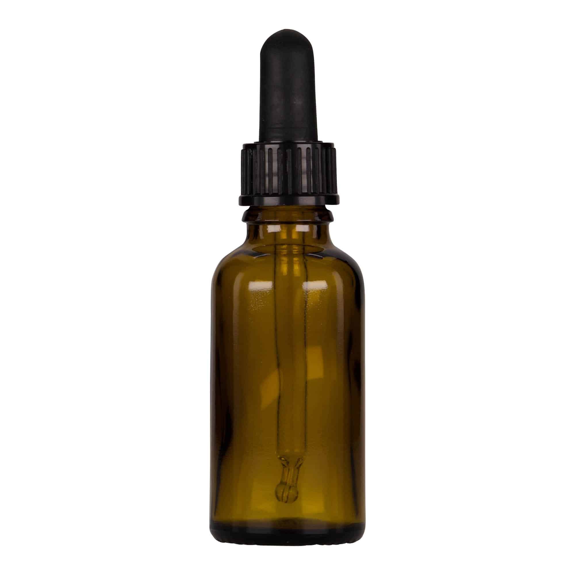 30 ml ravimi pipettpudel, klaas, pruun-must, sulgur: DIN 18 30 ml ravimi pipettpudel, klaas, pruun-must, sulgur: DIN 18