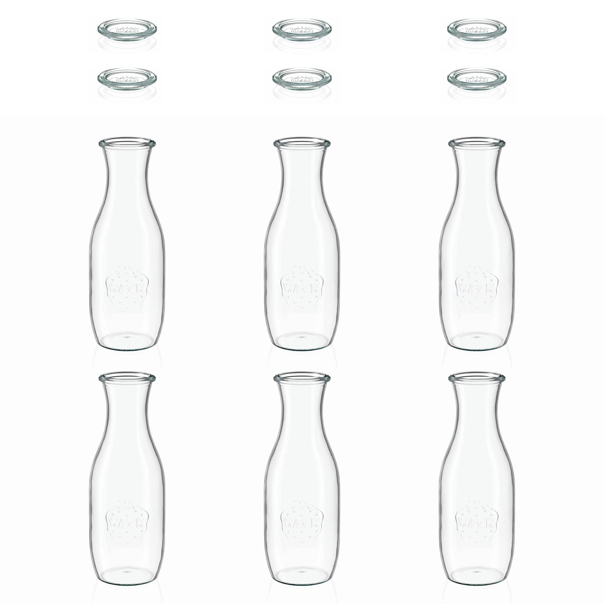 6x 1000 ml WECK-mahlapudel klaaskaanega RR 60