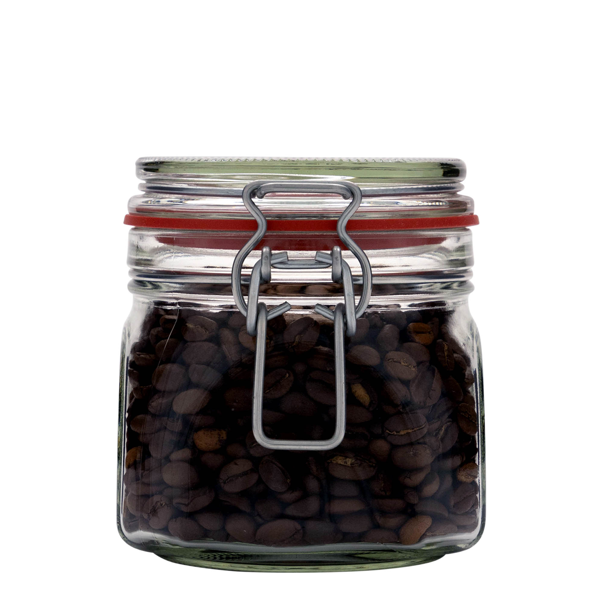 630 ml traadlukk-klaaspurk, ruudukujuline, ava: traadlukk-kinnitus