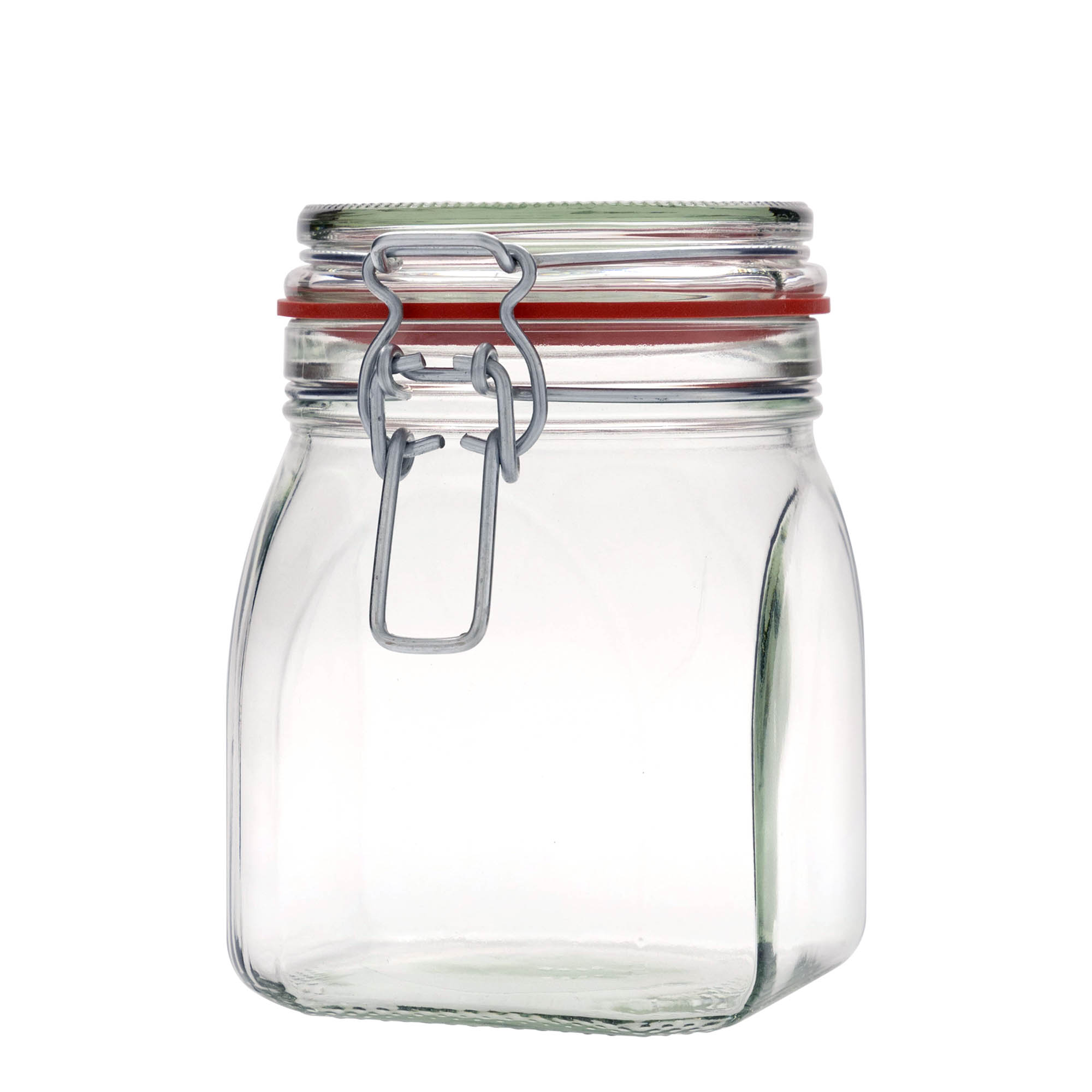 900 ml traadist sangaga klaaspurk, ruudukujuline, avale: traadist sangalukk