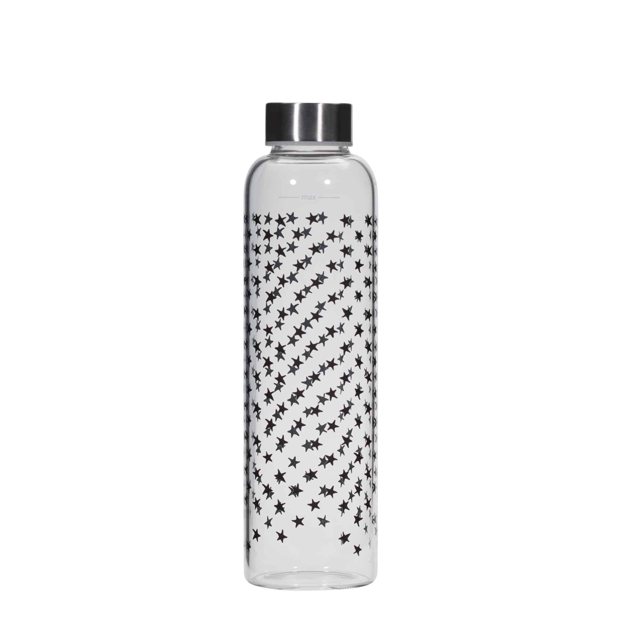 500 ml joogipudel 'Perseus', motiiv: mustad tähed, sulgur: keeratav kork