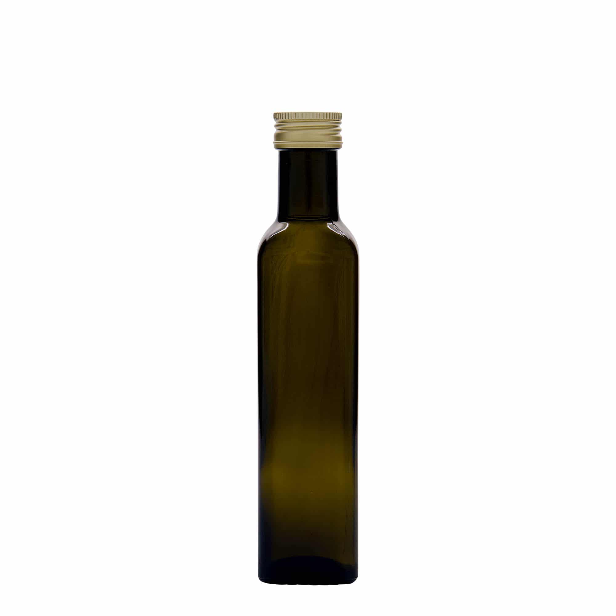 250 ml klaaspudel 'Marasca', ruudukujuline, antiikroheline, sulgur: PP 31,5