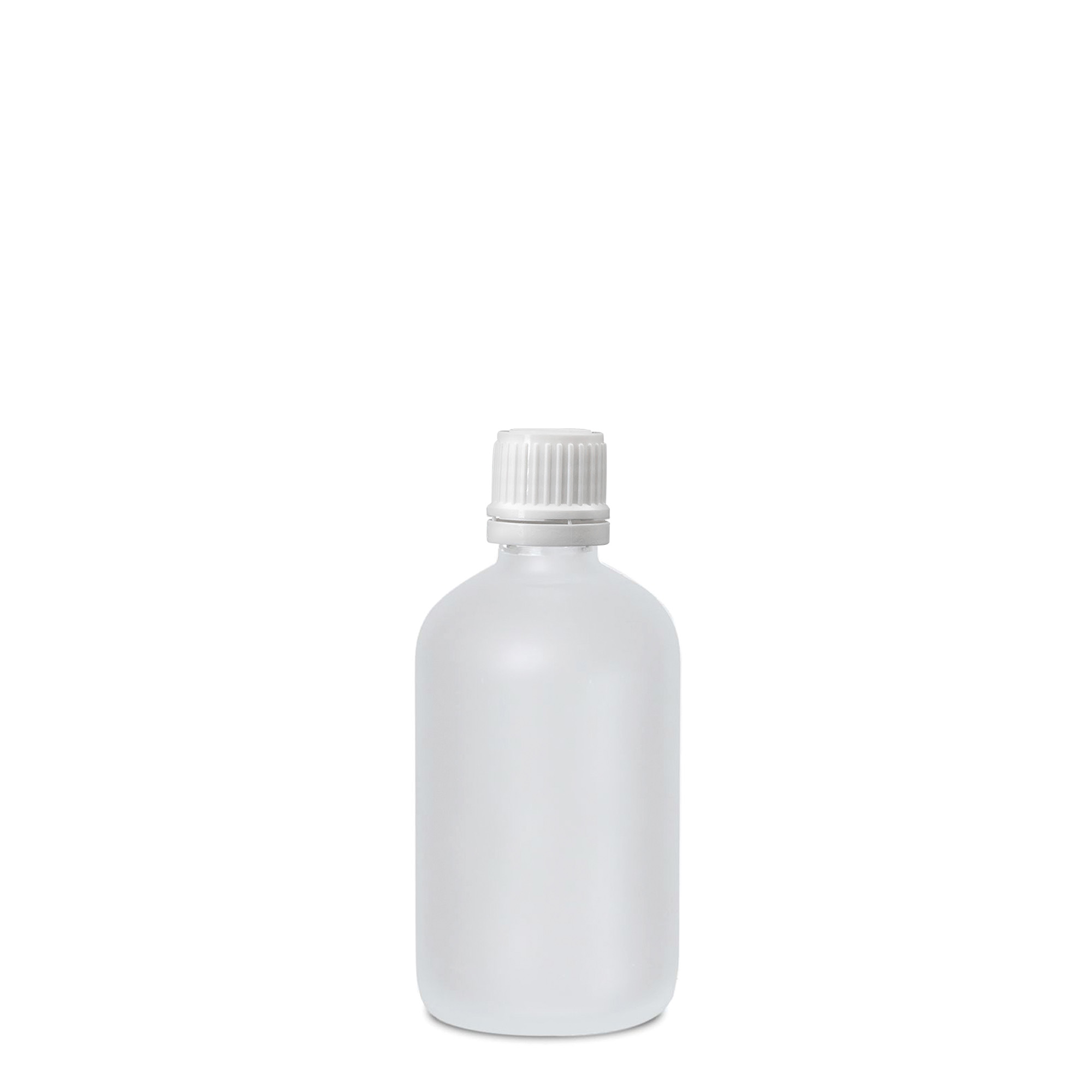 100 ml meditsiinipudel, klaas, matt, suuavale: DIN 18