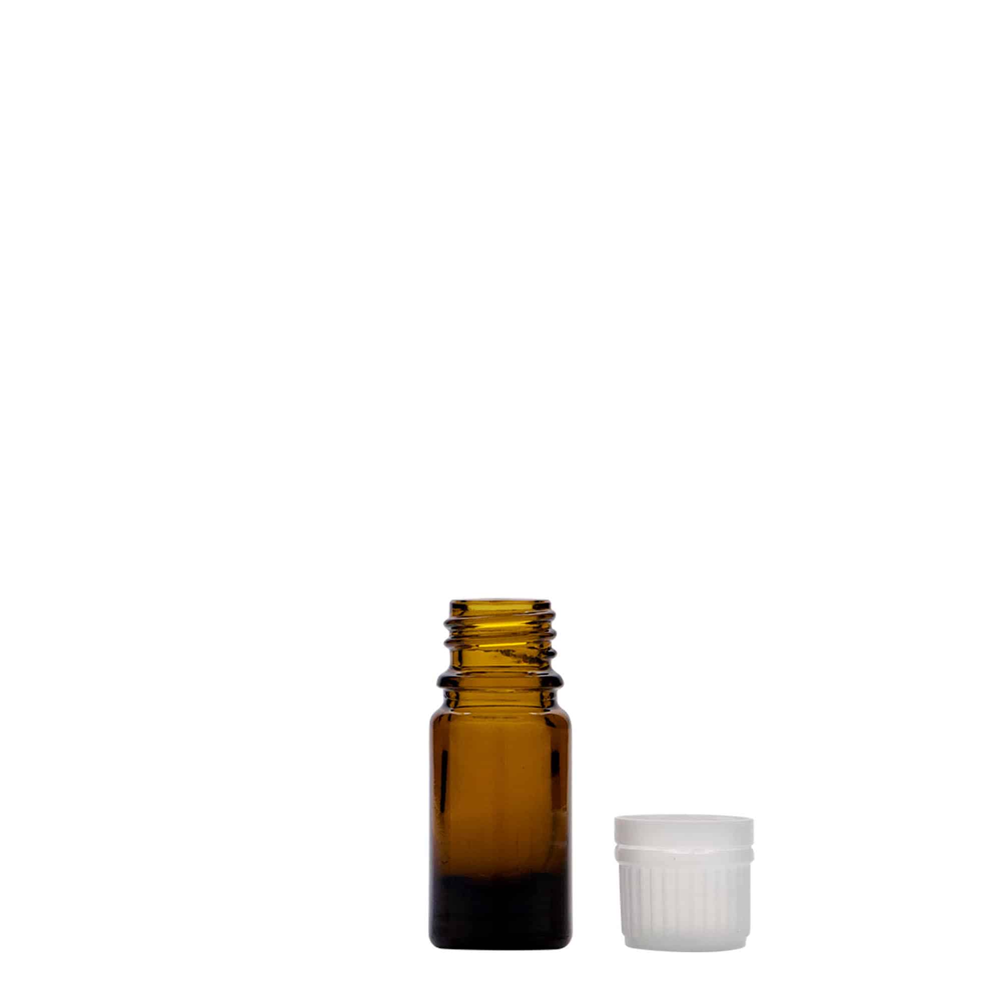 5 ml meditsiinipudel, klaas, pruun, suu: DIN 18