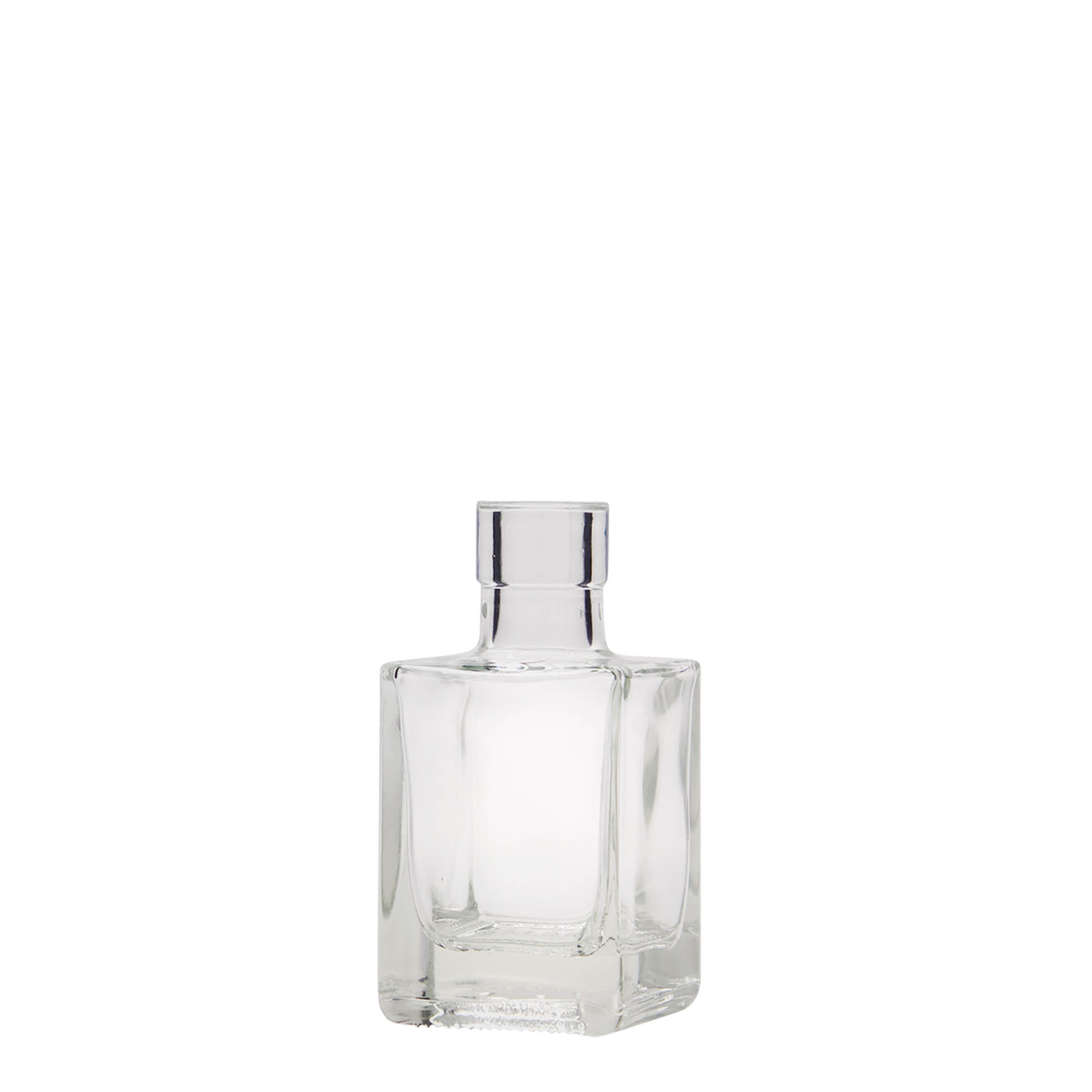 50 ml klaaspudel 'Cube', ruudukujuline, suuava: kork 50 ml klaaspudel 'Cube', ruudukujuline, suuava: kork