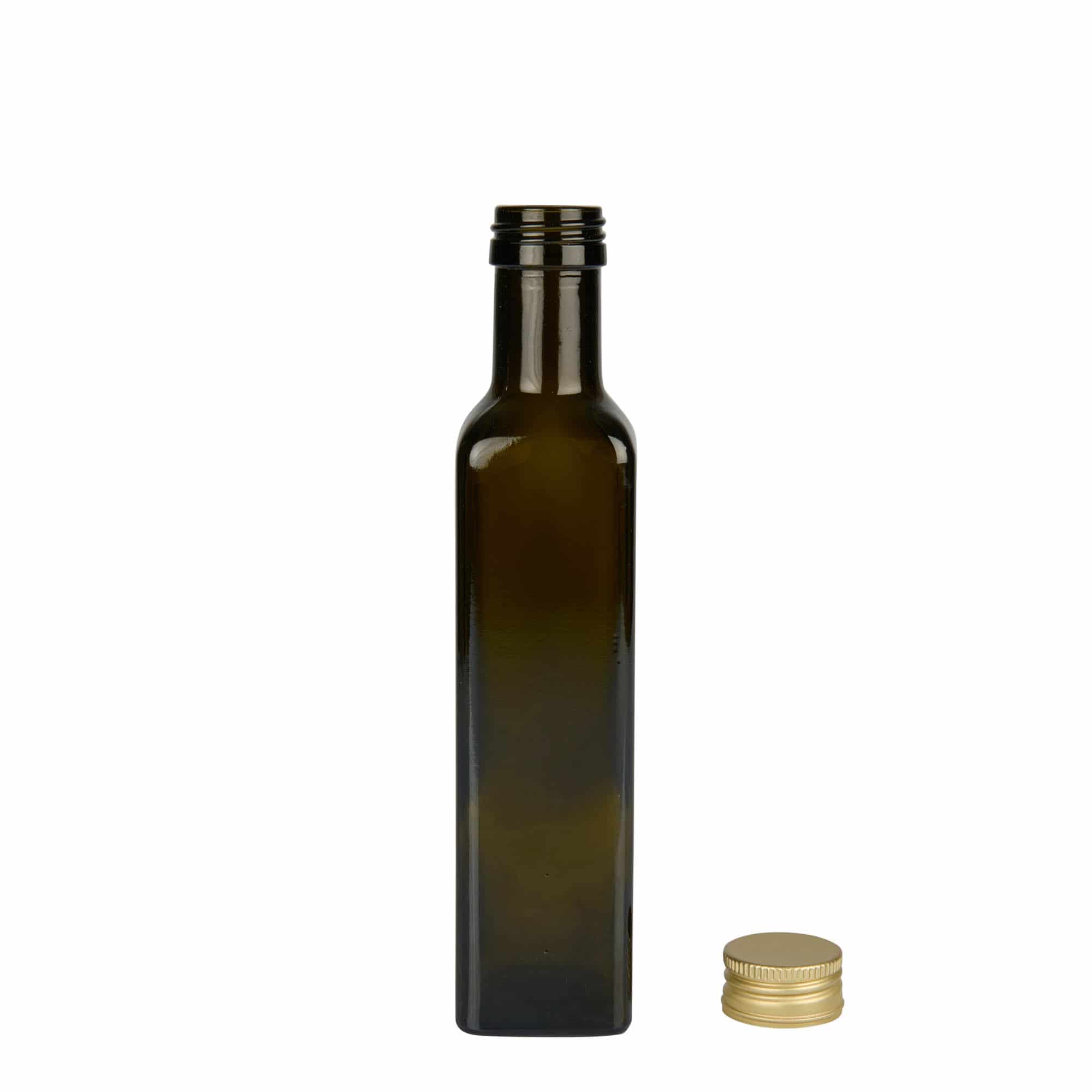 250 ml klaaspudel 'Marasca', ruudukujuline, antiikroheline, sulgur: PP 31,5