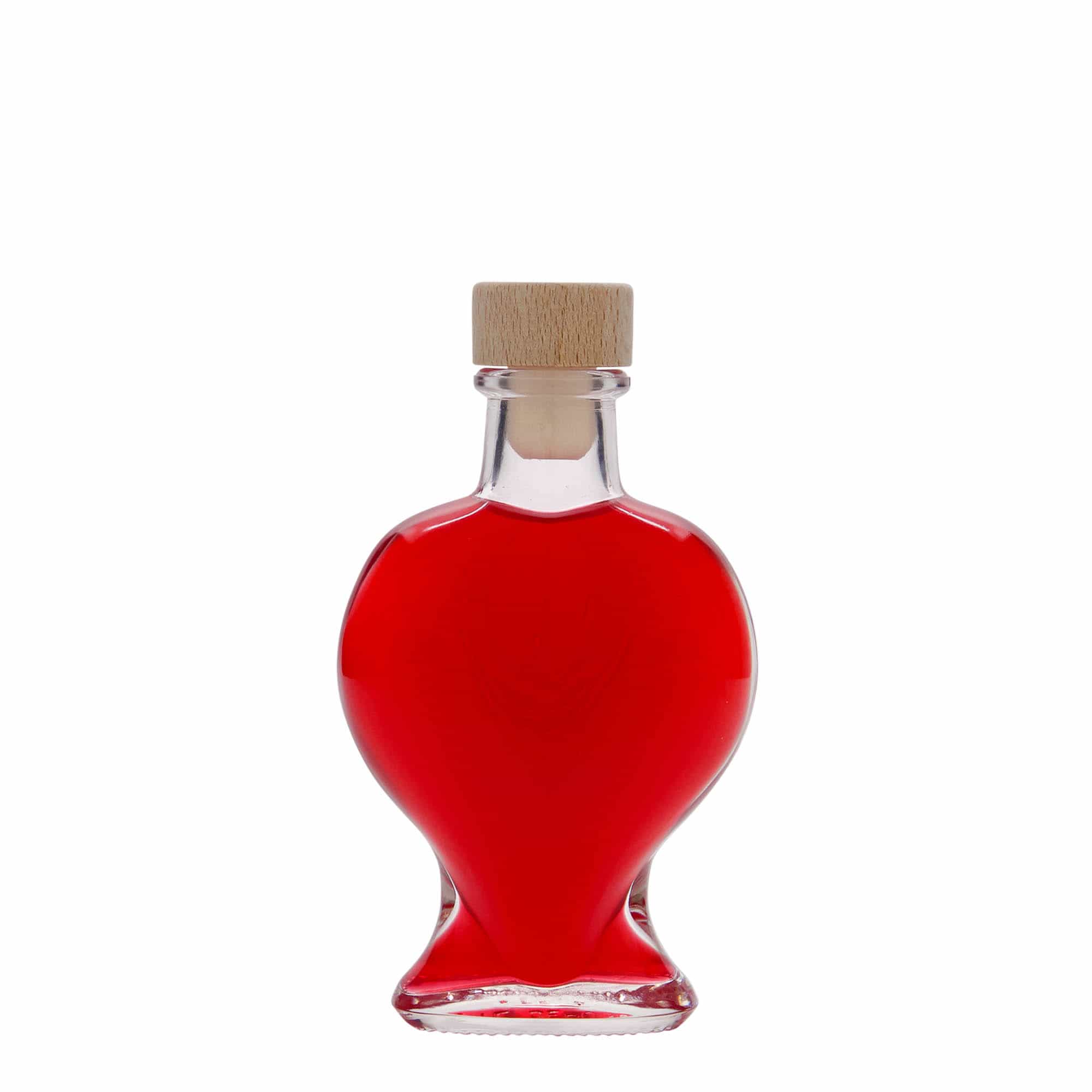 100 ml klaaspudel 'Süda', sulgur: kork