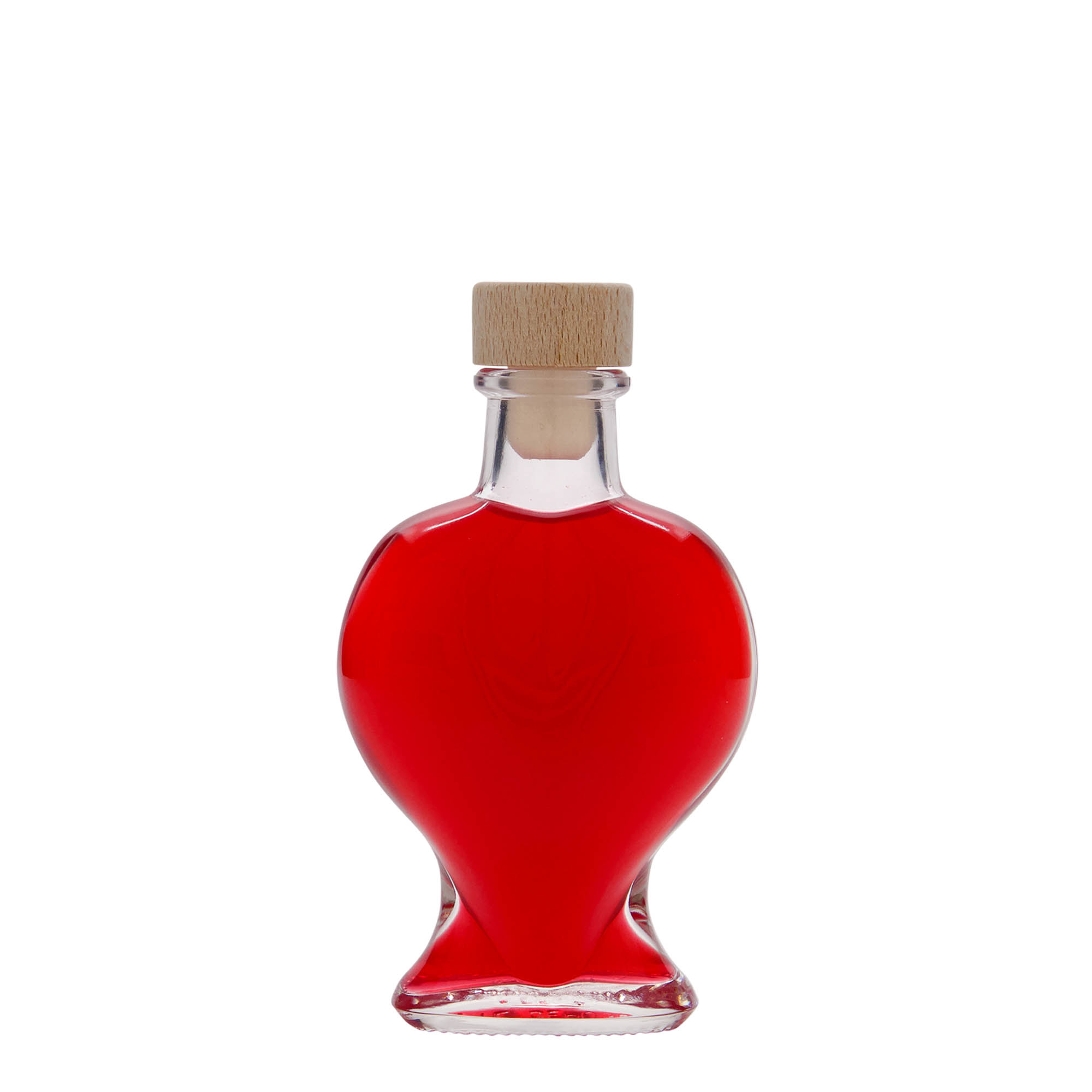 100 ml klaaspudel 'Süda', suuava: kork