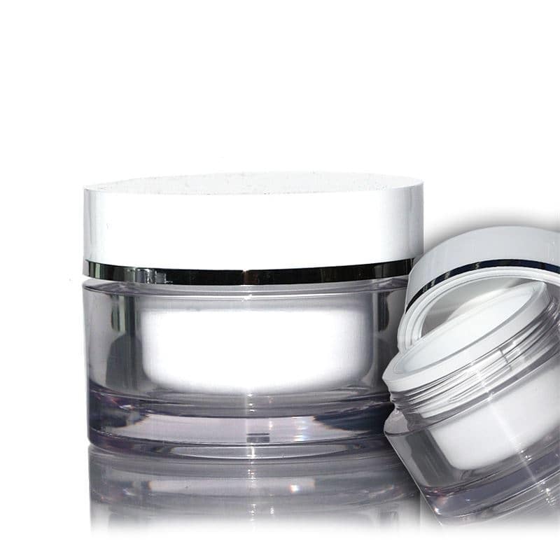30 ml toos, SAN-plast, valge, sulgur: keeratav kaas