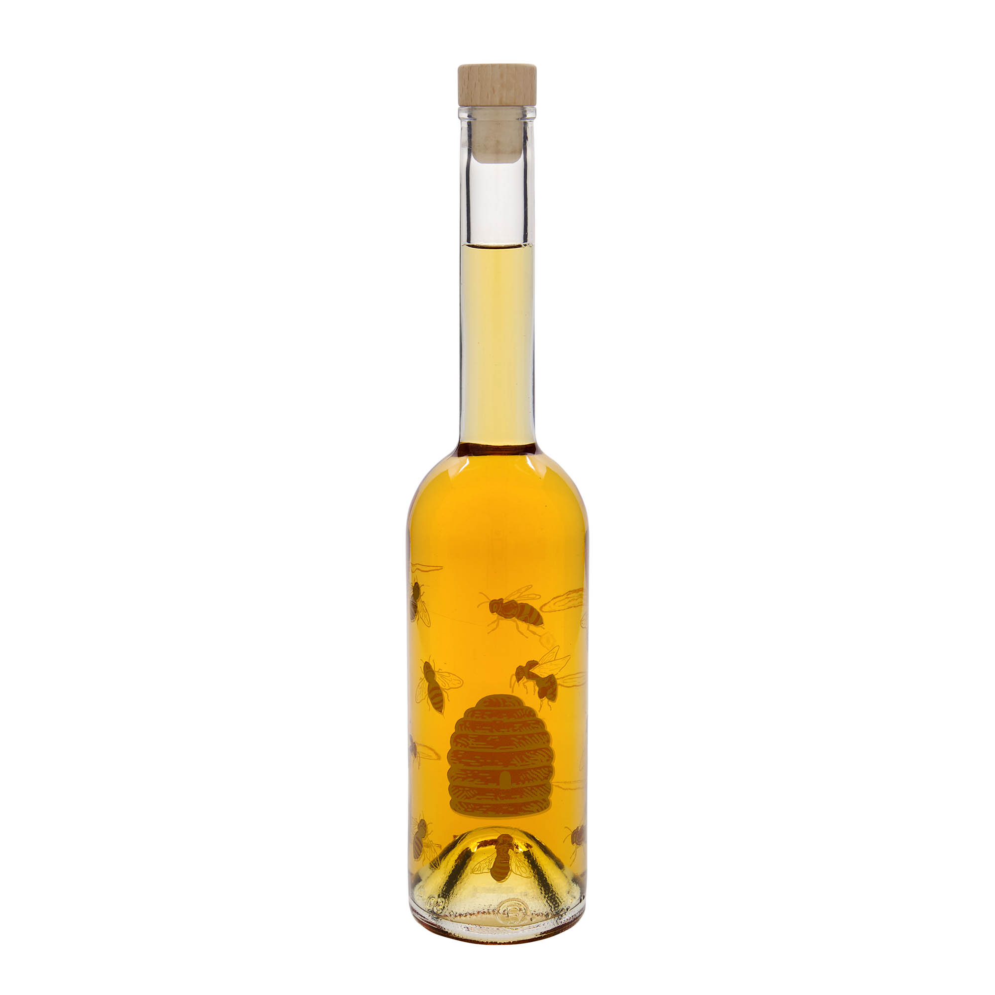 500 ml klaaspudel 'Opera', motiiv: mesilased, ava: kork