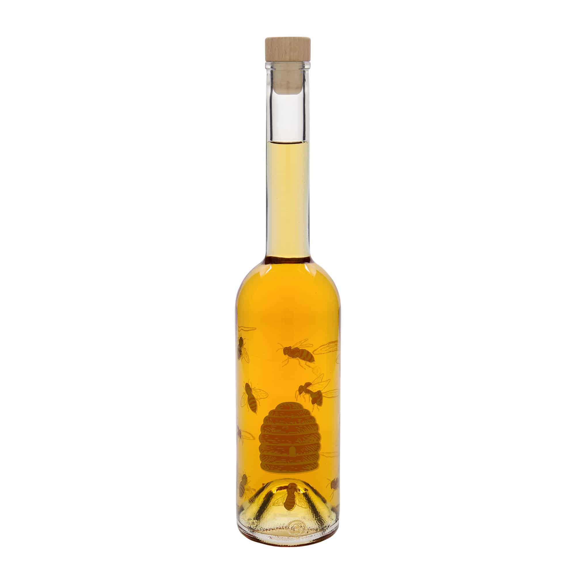 500 ml klaaspudel „Opera“, motiiv: mesilased, avale: kork