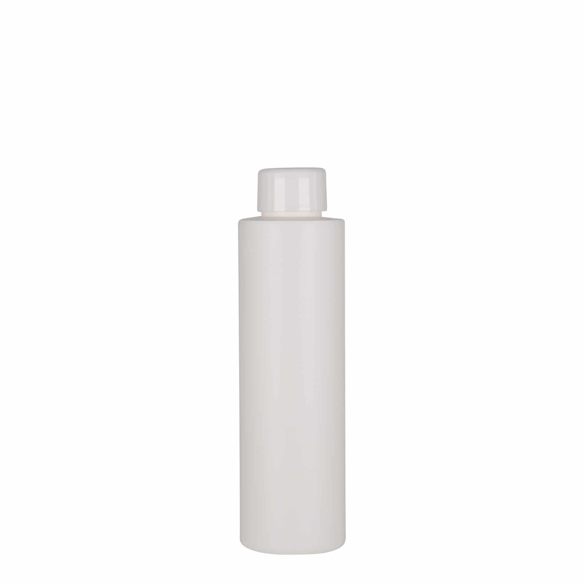 150 ml plastpudel 'Pipe', HDPE, valge, sulgur:  24/410