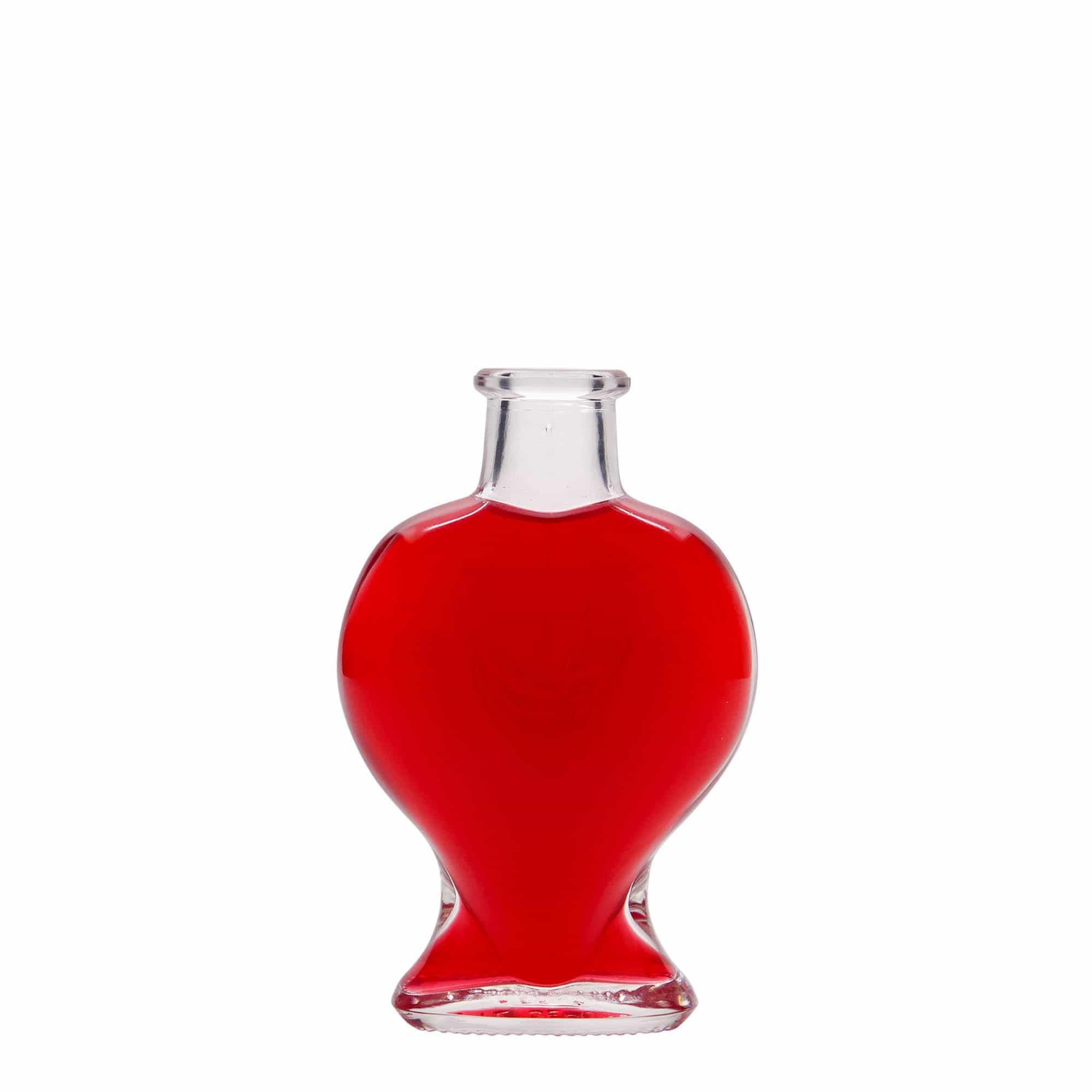 100 ml klaaspudel 'Süda', suuava: kork