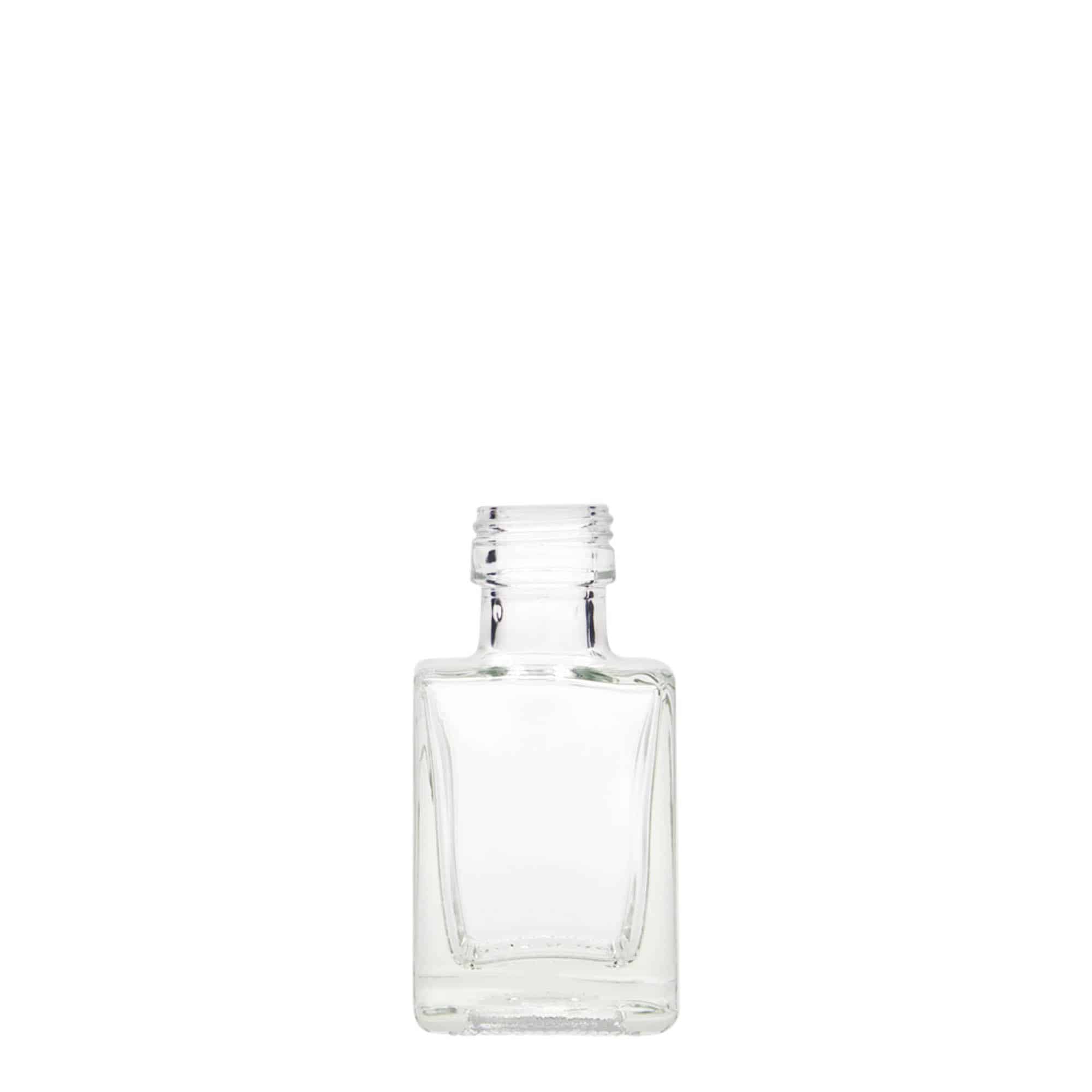 50 ml klaaspudel 'Cube', ruudukujuline, sulgur: PP 24