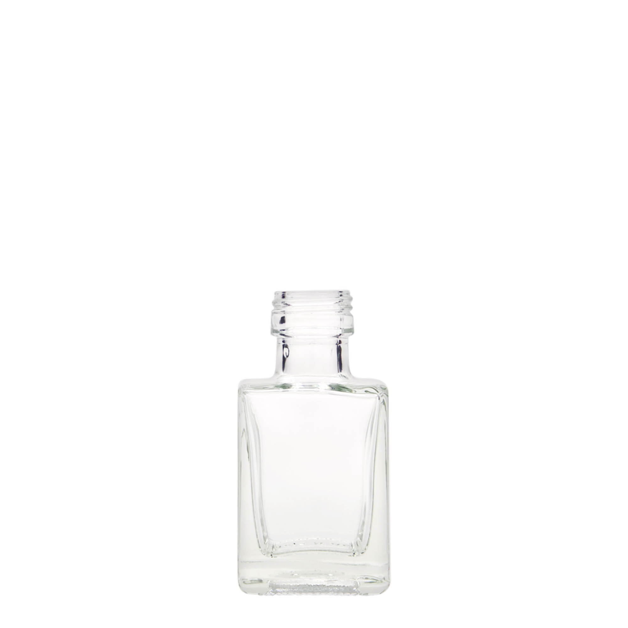 50 ml klaaspudel 'Cube', ruudukujuline, suuava: PP 24