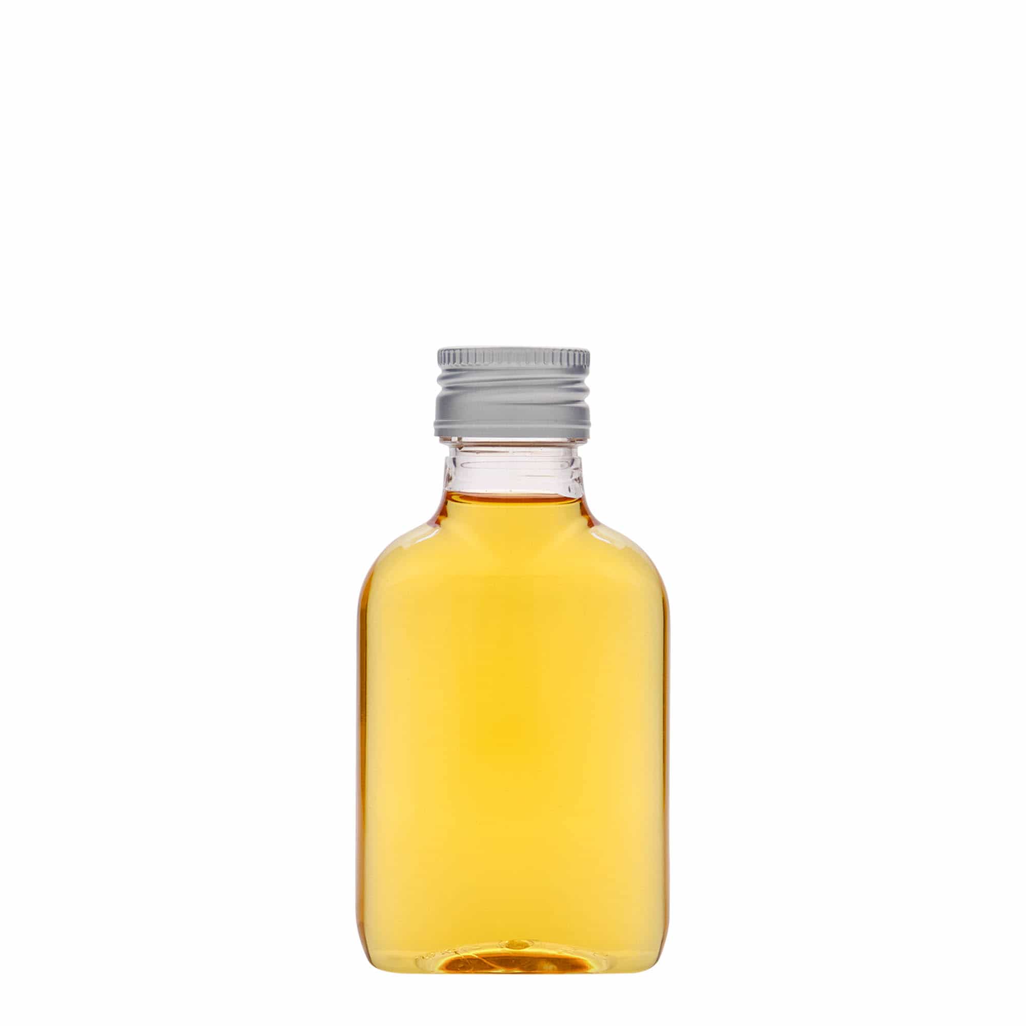 100 ml taskupudel, ovaalne, PET-plast, sulgur: PP 28