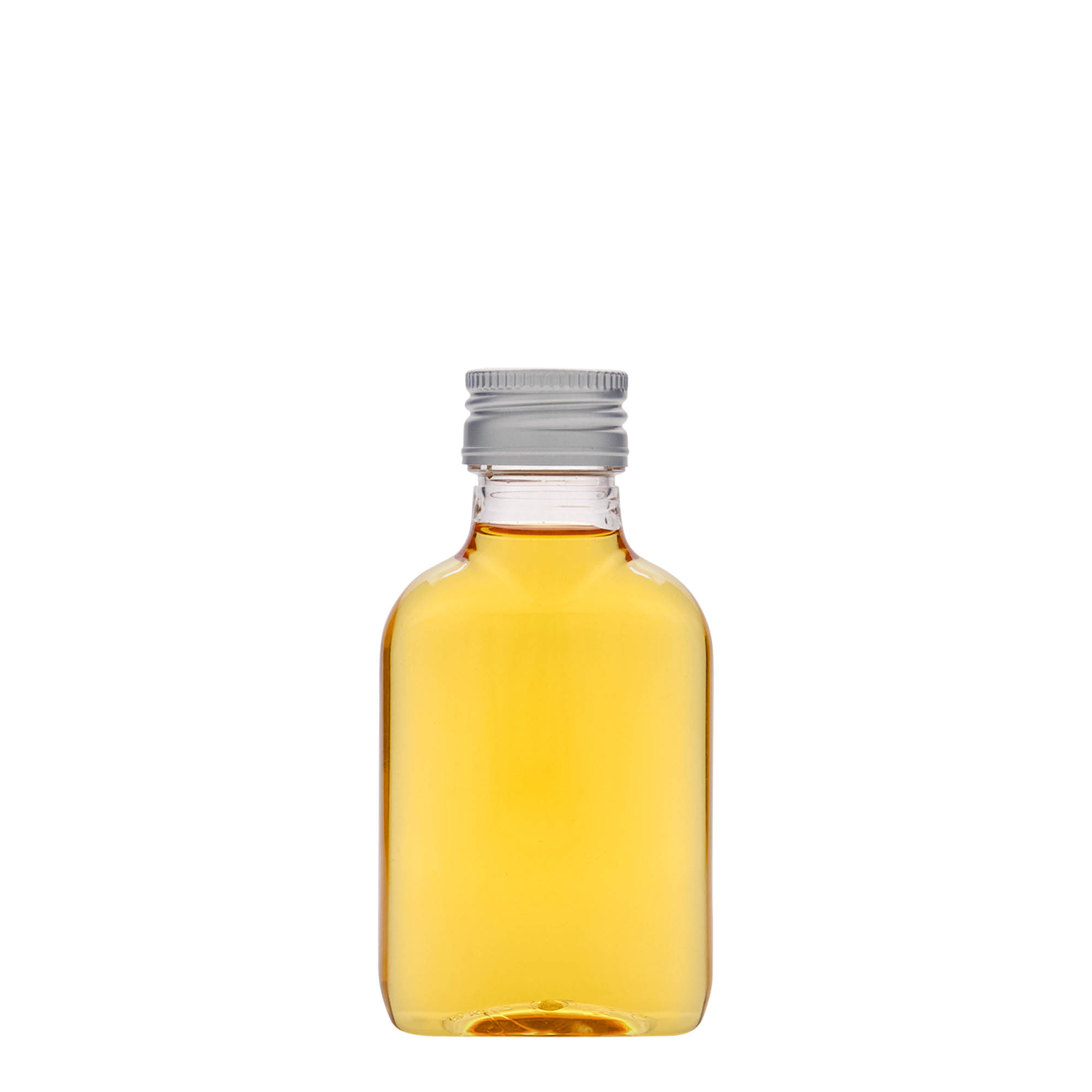 100 ml taskupudel, ovaalne, PET-plast, suuava: PP 28 100 ml taskupudel, ovaalne, PET-plast, suuava: PP 28