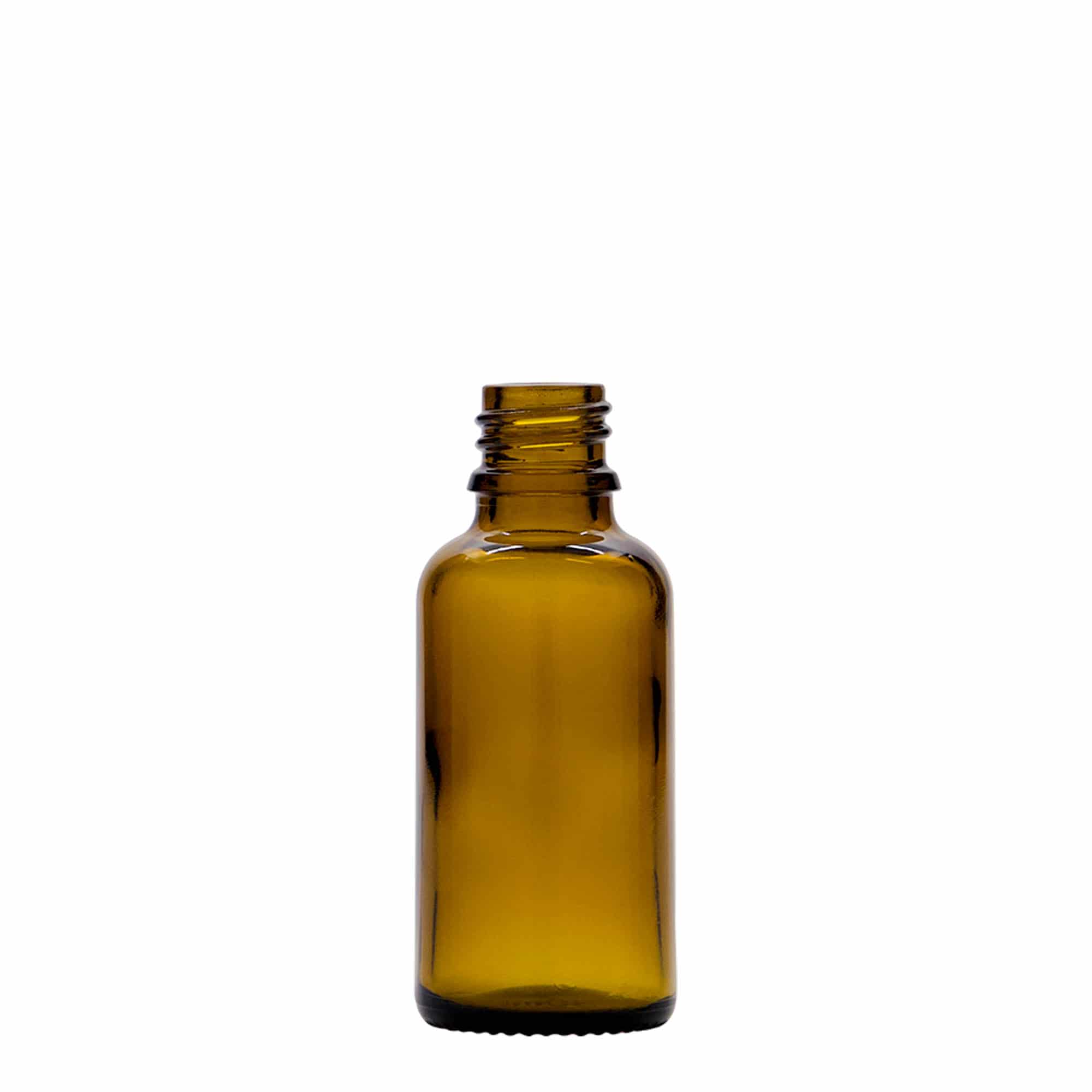 30 ml tilguti pudel, meditsiiniline, klaas, pruun, avale: DIN 18