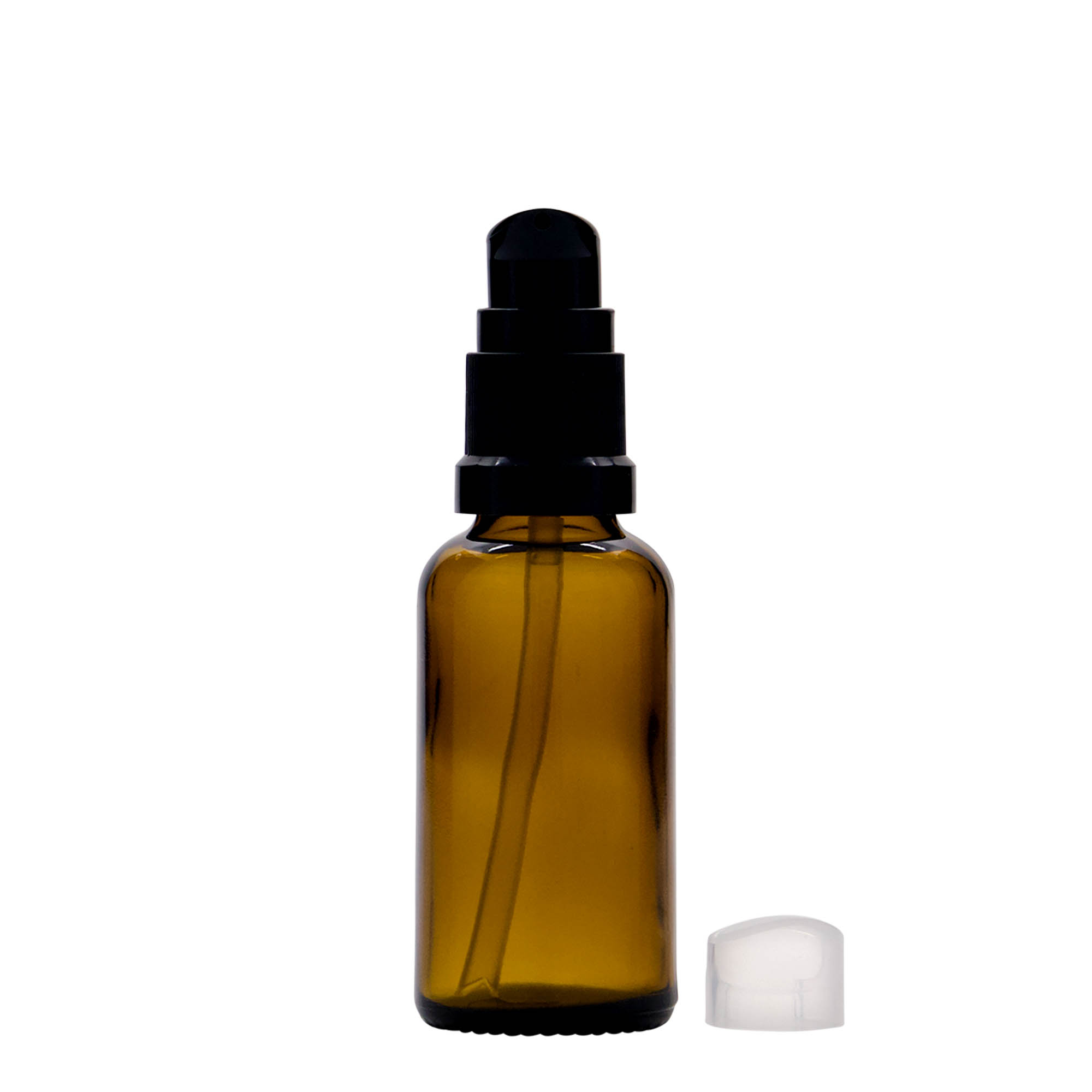 30 ml meditsiinipudel koos losjoonipumbaga, klaas, pruun, suu: DIN 18 30 ml meditsiinipudel koos losjoonipumbaga, klaas, pruun, suu: DIN 18