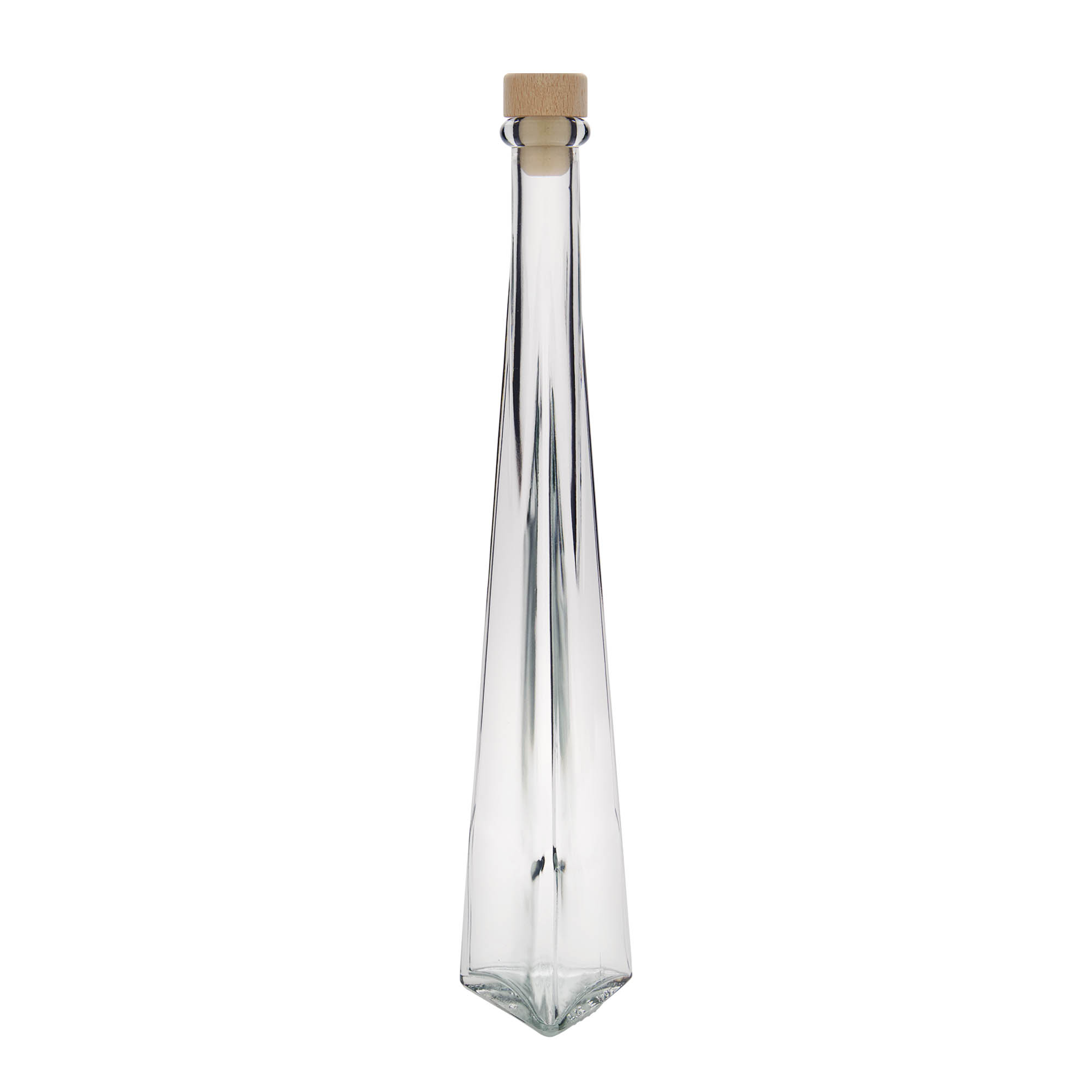 200 ml klaaspudel 'Dama Triangolore', kolmnurkne, ava: kork