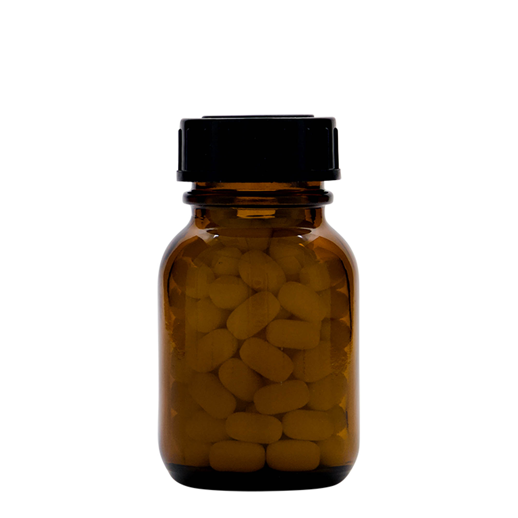 50 ml laiakaelne klaas, pruun, suuava: DIN 32