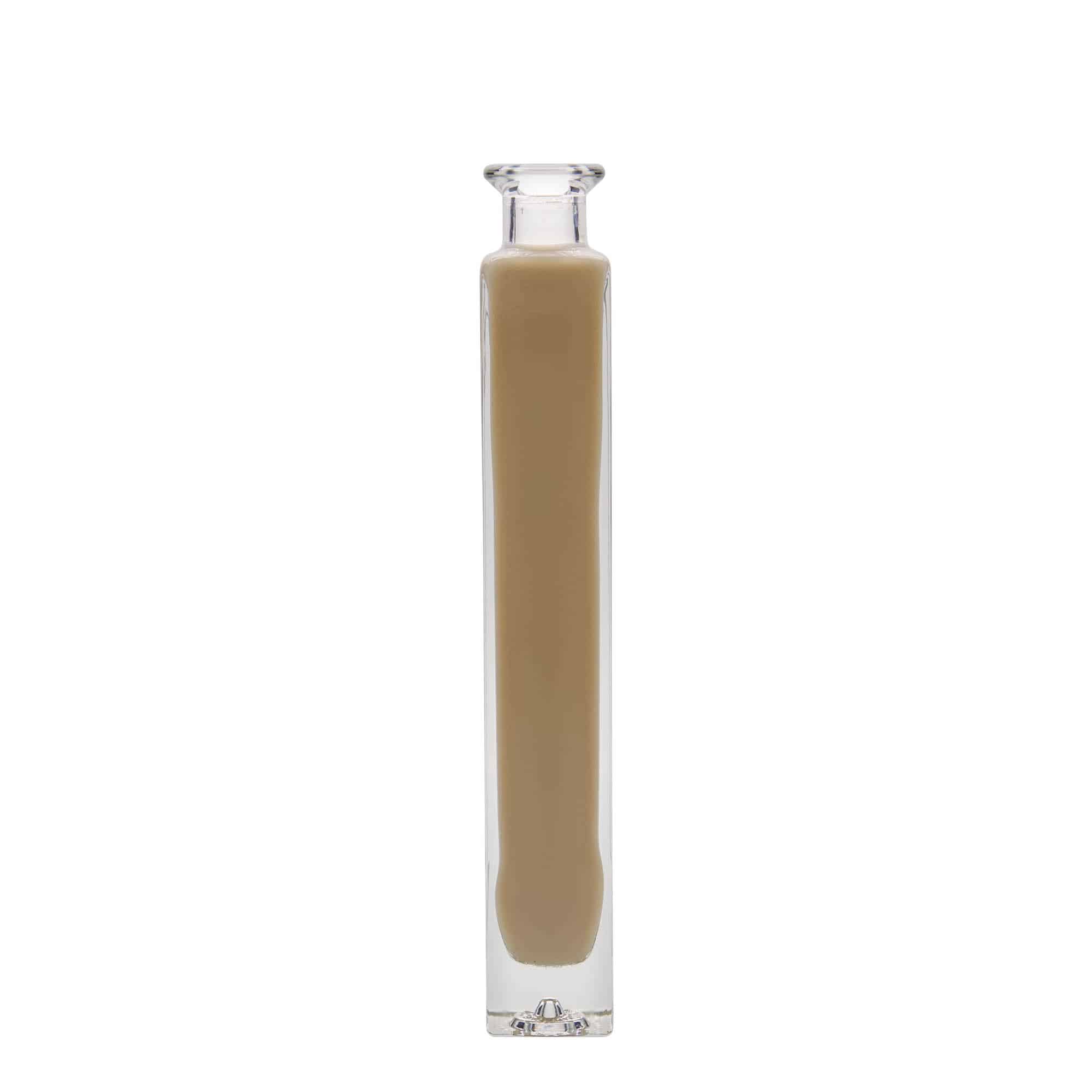 200 ml klaaspudel 'Tommy', ruudukujuline, sulgur: kork