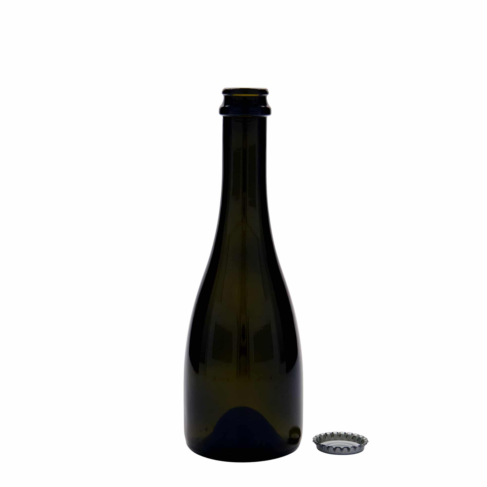 330 ml õlle-/vahuveinipudel „Tosca“, klaas, antiikroheline, avale: kroonkaan