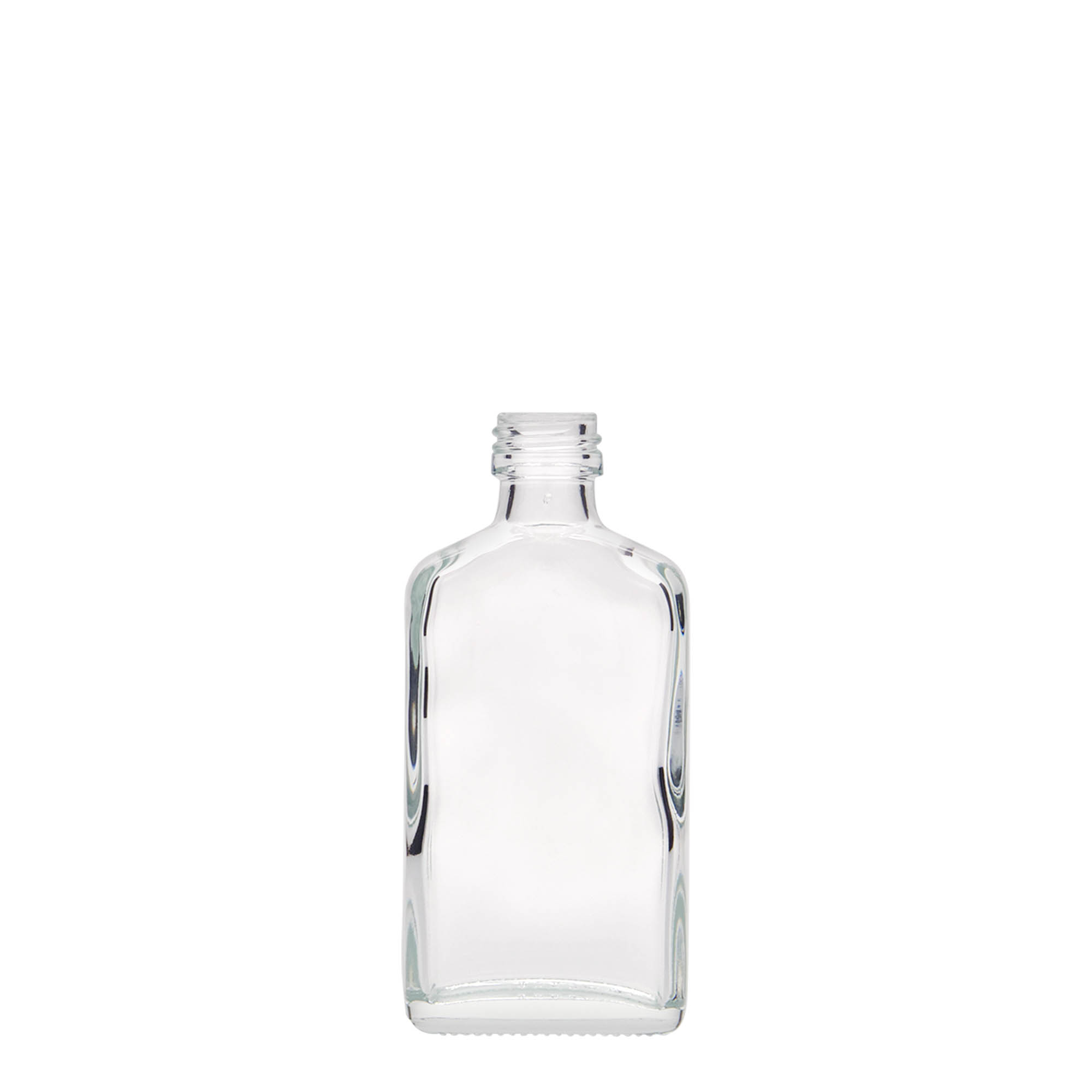 50 ml taskupudel, ristkülikukujuline, klaas, suuava: PP 18 50 ml taskupudel, ristkülikukujuline, klaas, suuava: PP 18