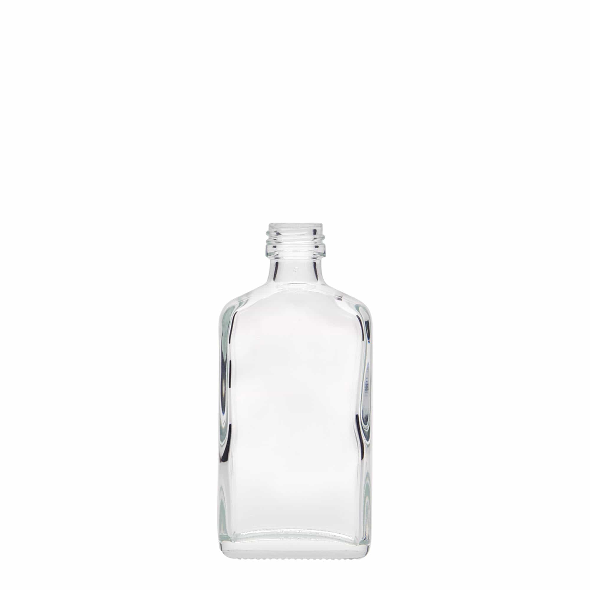 50 ml taskupudel, ristkülikukujuline, klaas, suuava: PP 18