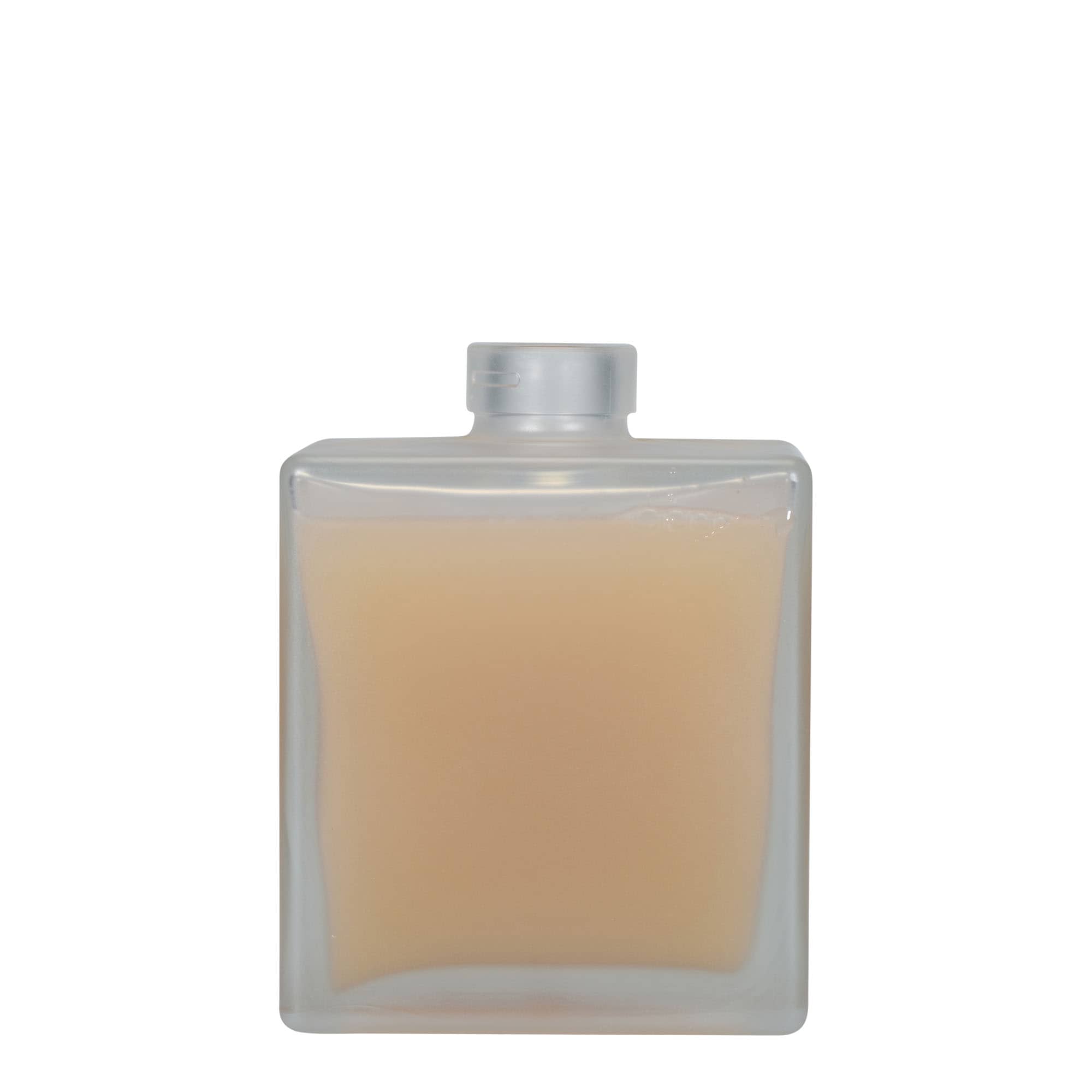 500 ml klaaspudel 'Cube', ruudukujuline, matt, sulgur: kork