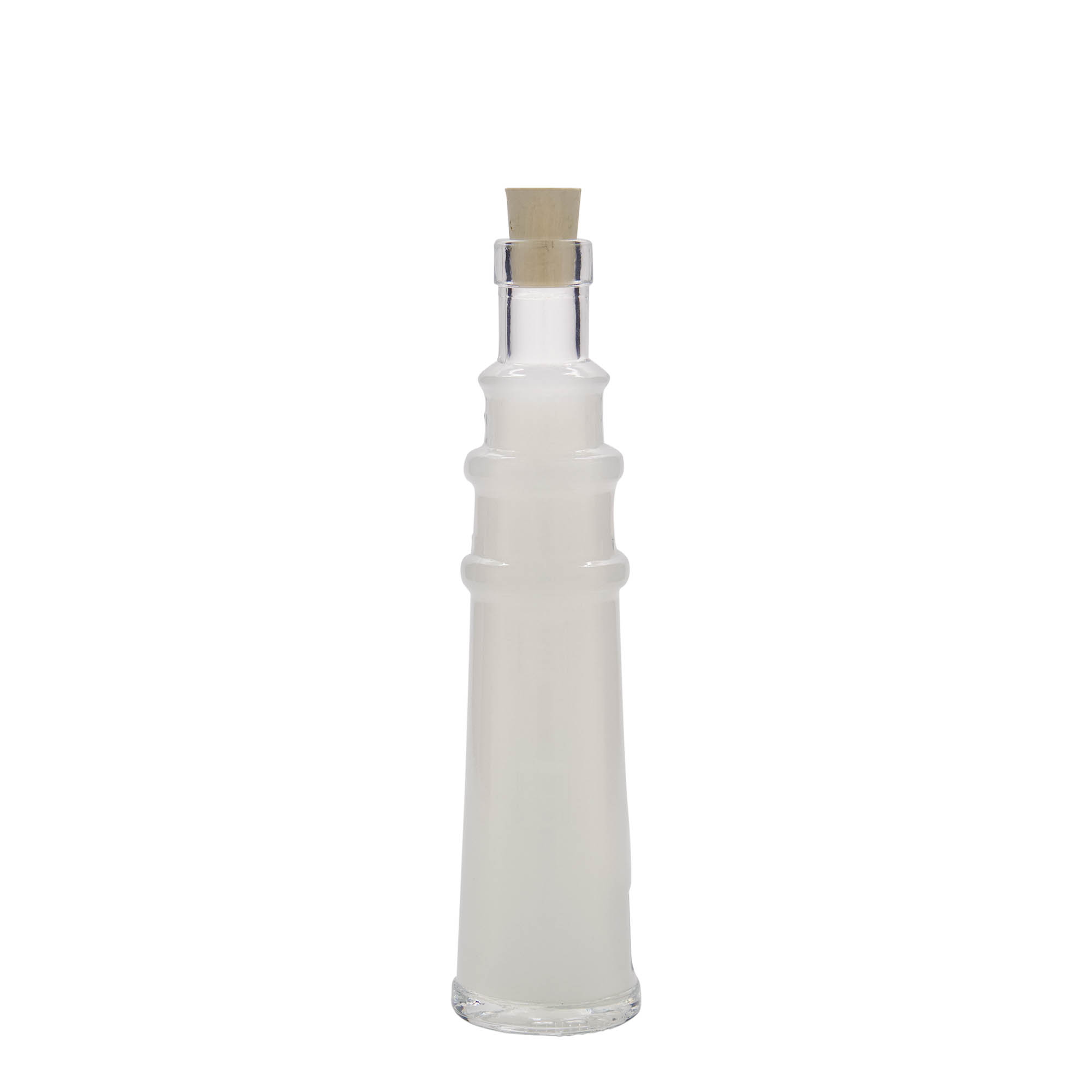 100 ml klaaspudel 'Leuchtturm', suuava: kork