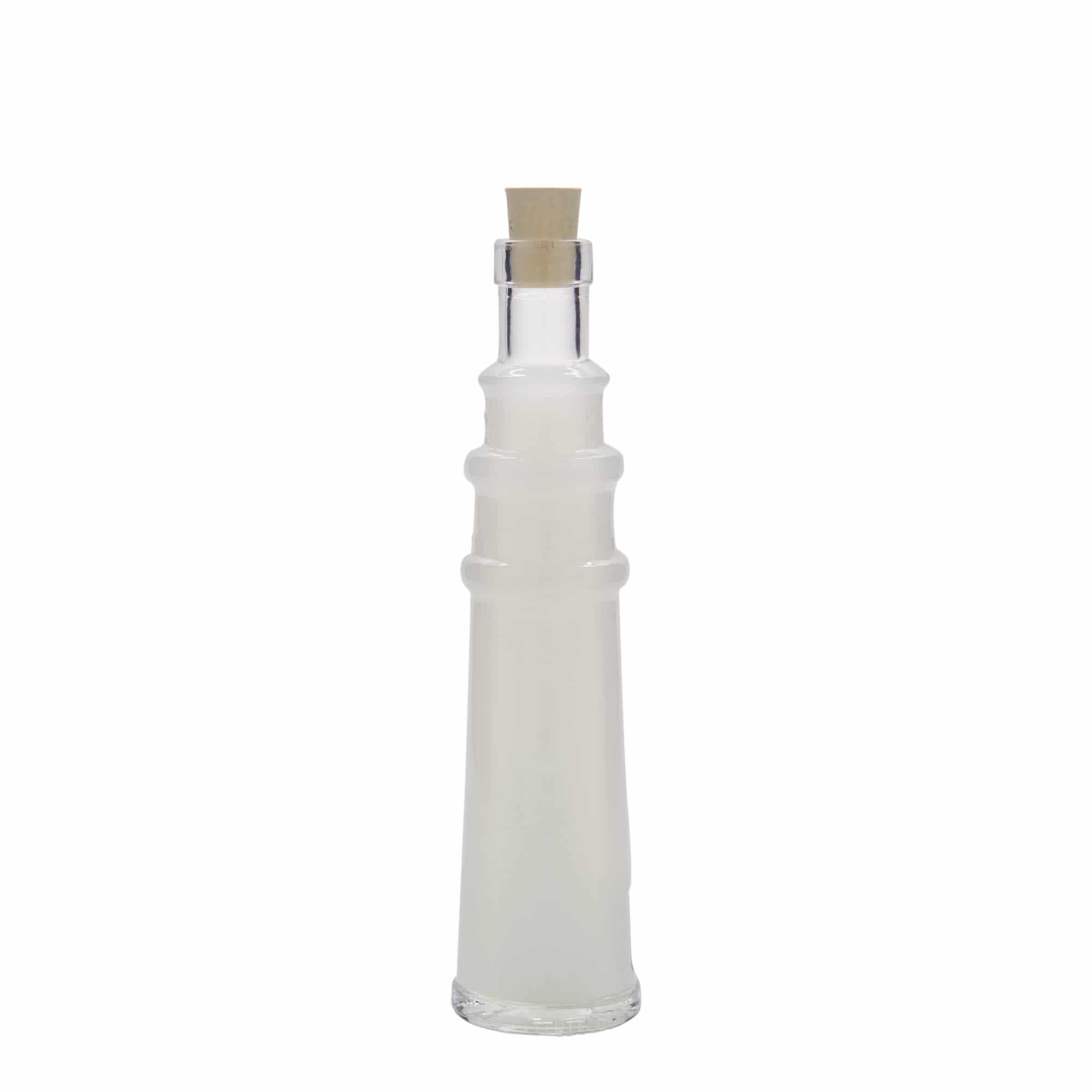 100 ml klaaspudel 'Leuchtturm', suuava: kork