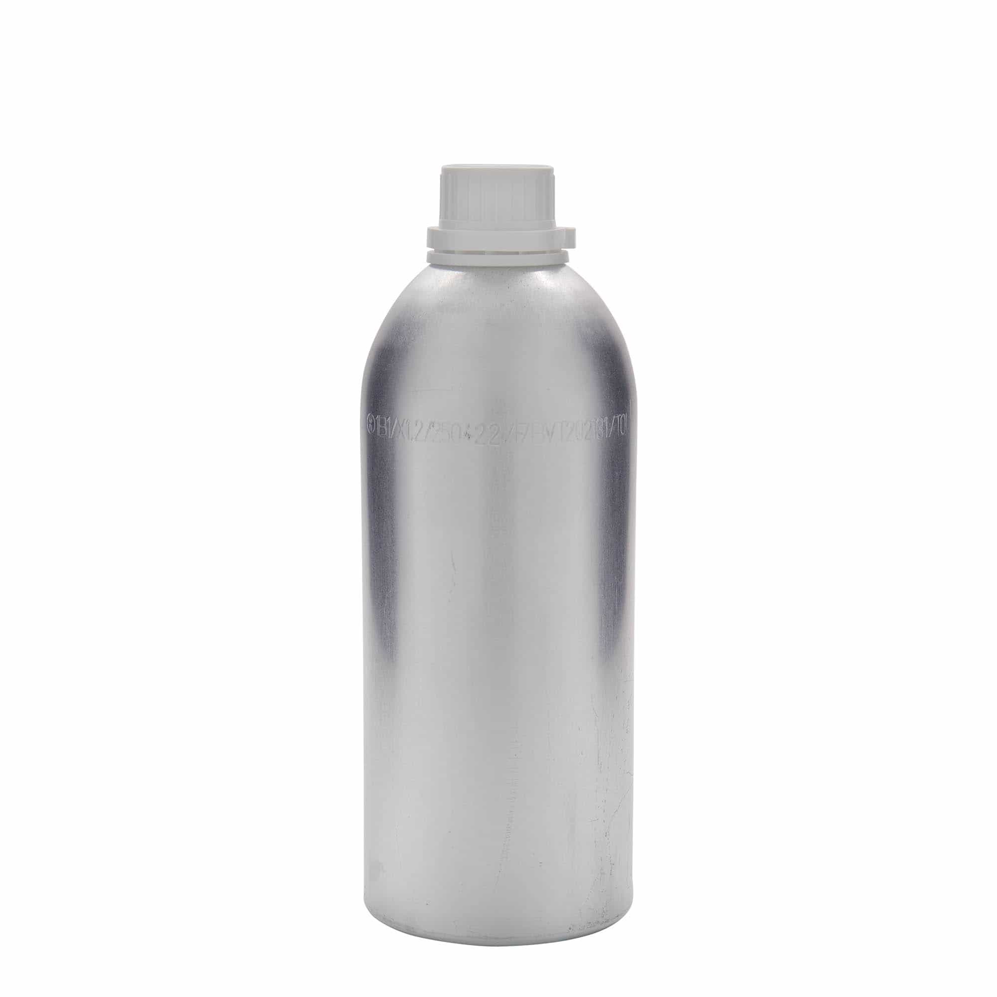 1100 ml alumiiniumpudel, metall, hõbedane, sulgur: DIN 32