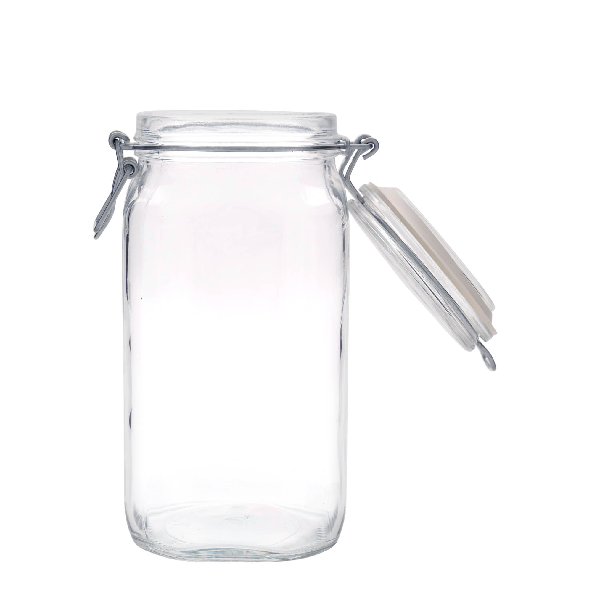 1.500 ml traadist sangaga klaaspurk 'Fido', ruudukujuline, suu: traadist sangalukk