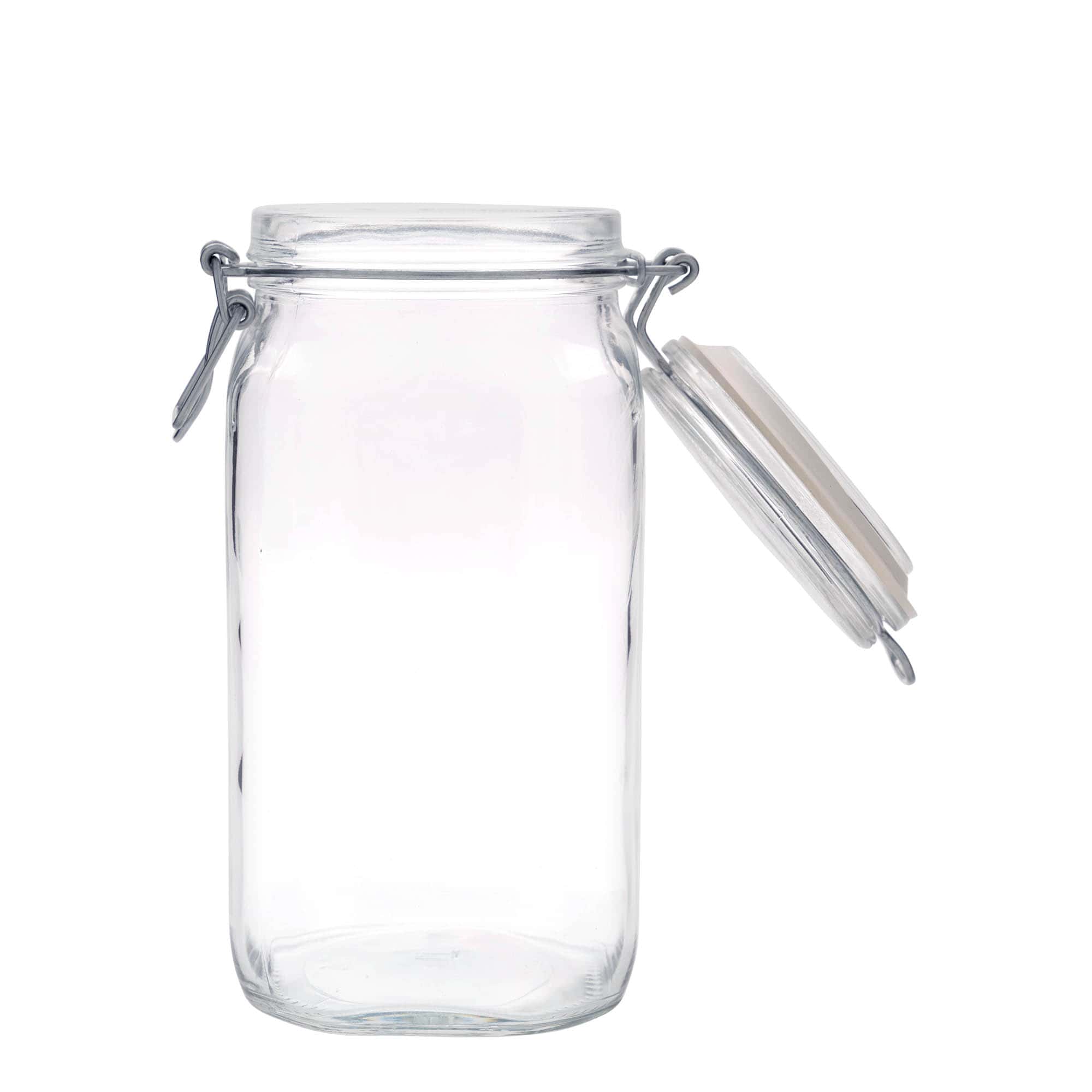 1.500 ml traadist sangaga klaaspurk „Fido“, ruudukujuline, avale: traadist sangalukk