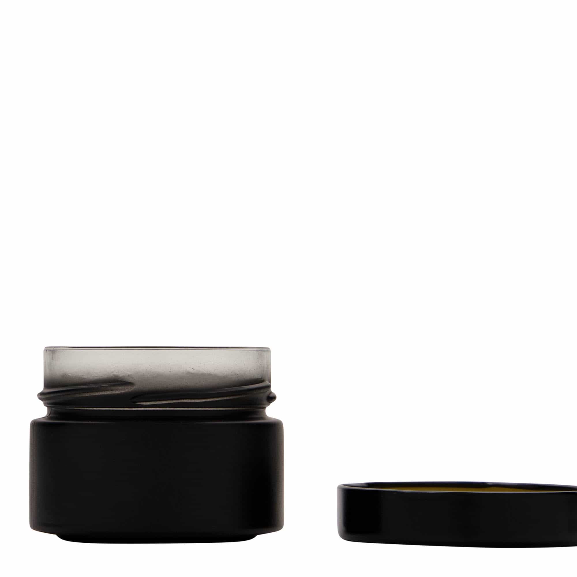 130 ml ümmargune purk 'Aurora', must, sulgur: deep-twist-off (DTO 66)