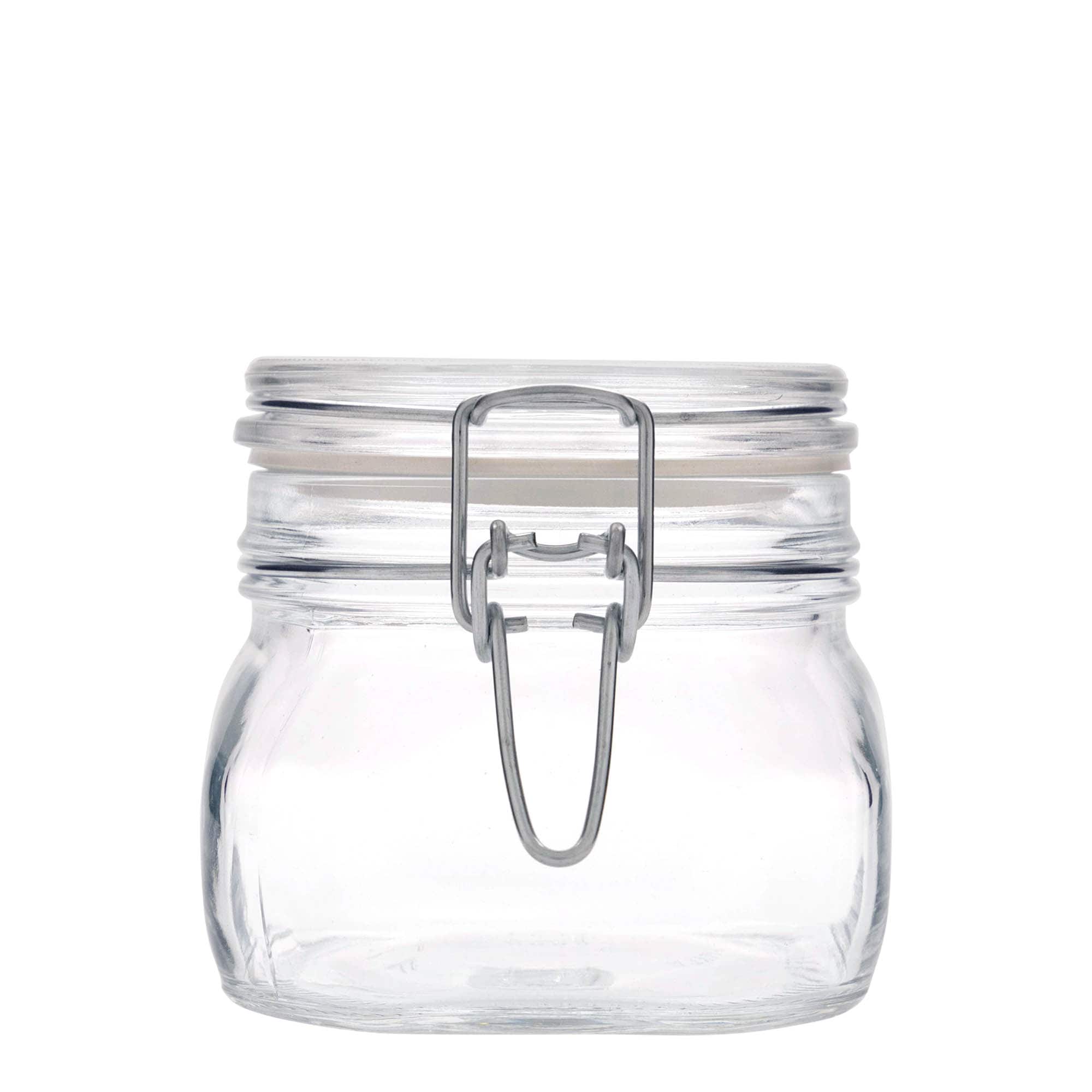 500 ml traadist sulguriga klaaspurk 'Fido', ruudukujuline, suu: traadist sulgur