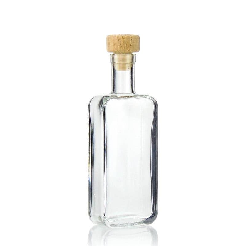 100 ml klaaspudel 'Nice', ristkülikukujuline, sulgur: kork