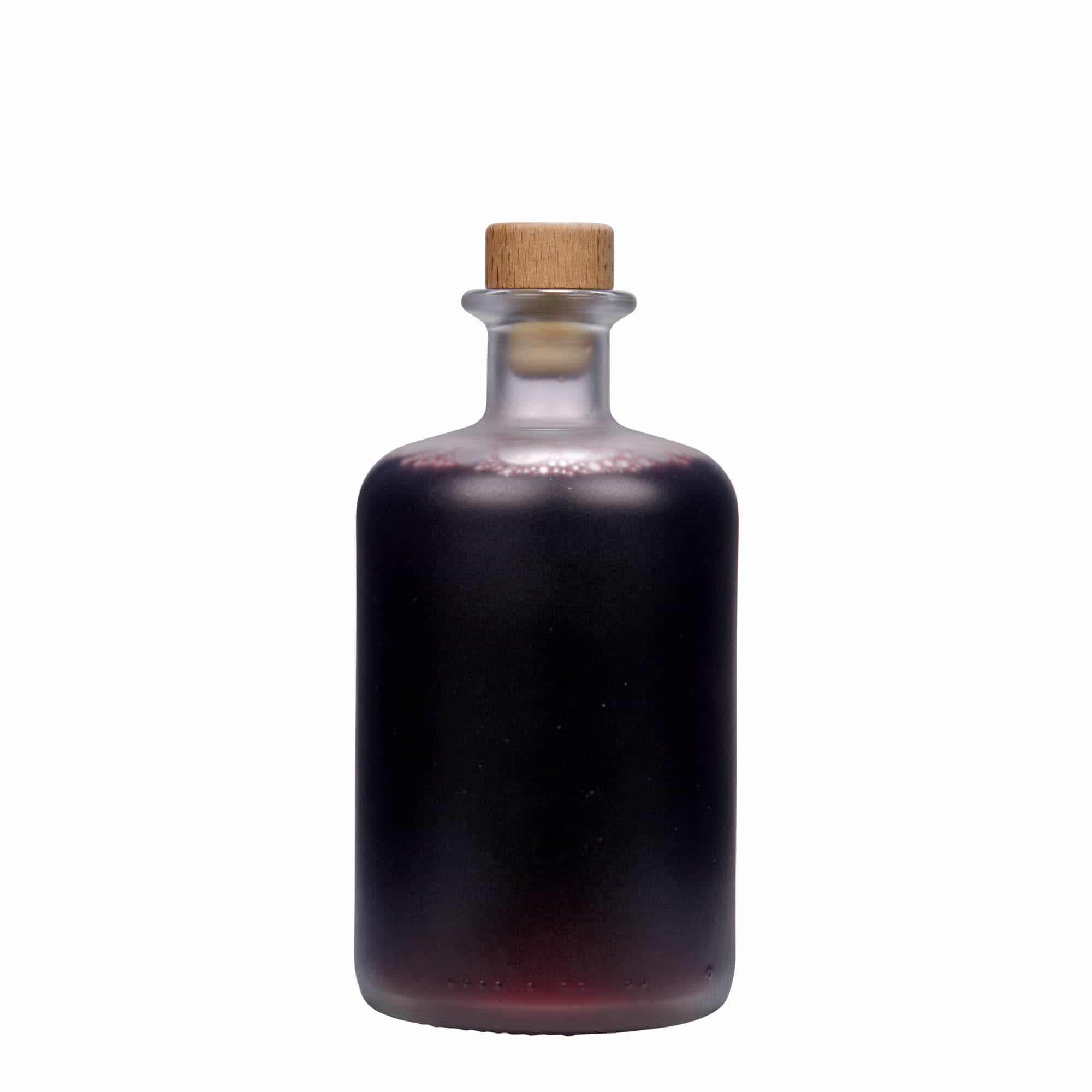 500 ml klaasist apteegipudel, matt, sulgur: kork
